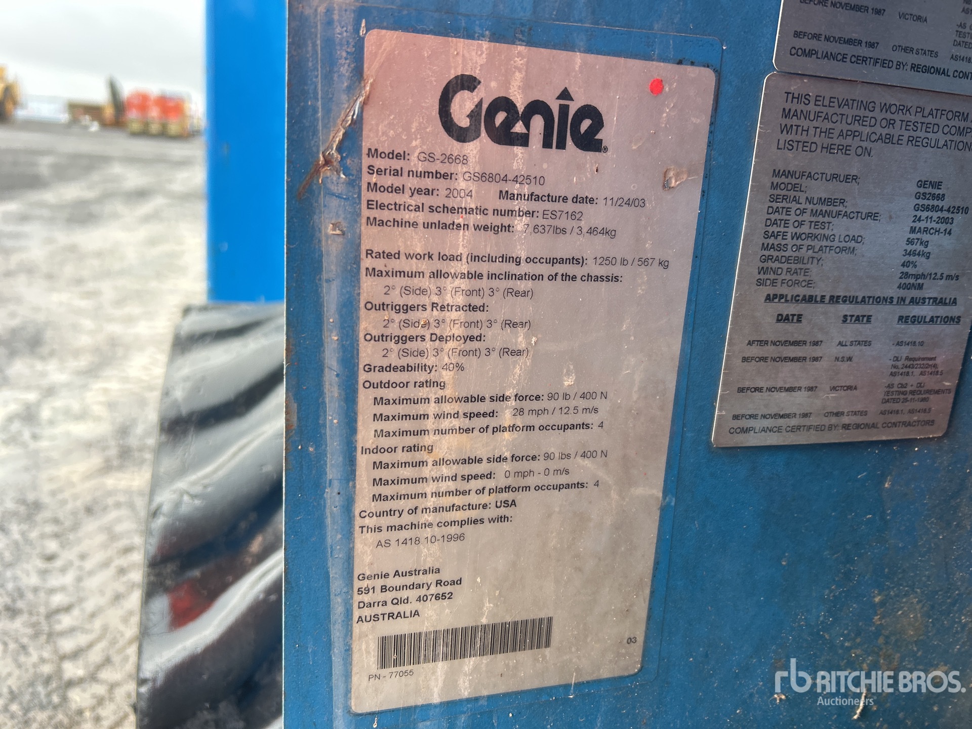 General Appearance with N.º de serie/VIN