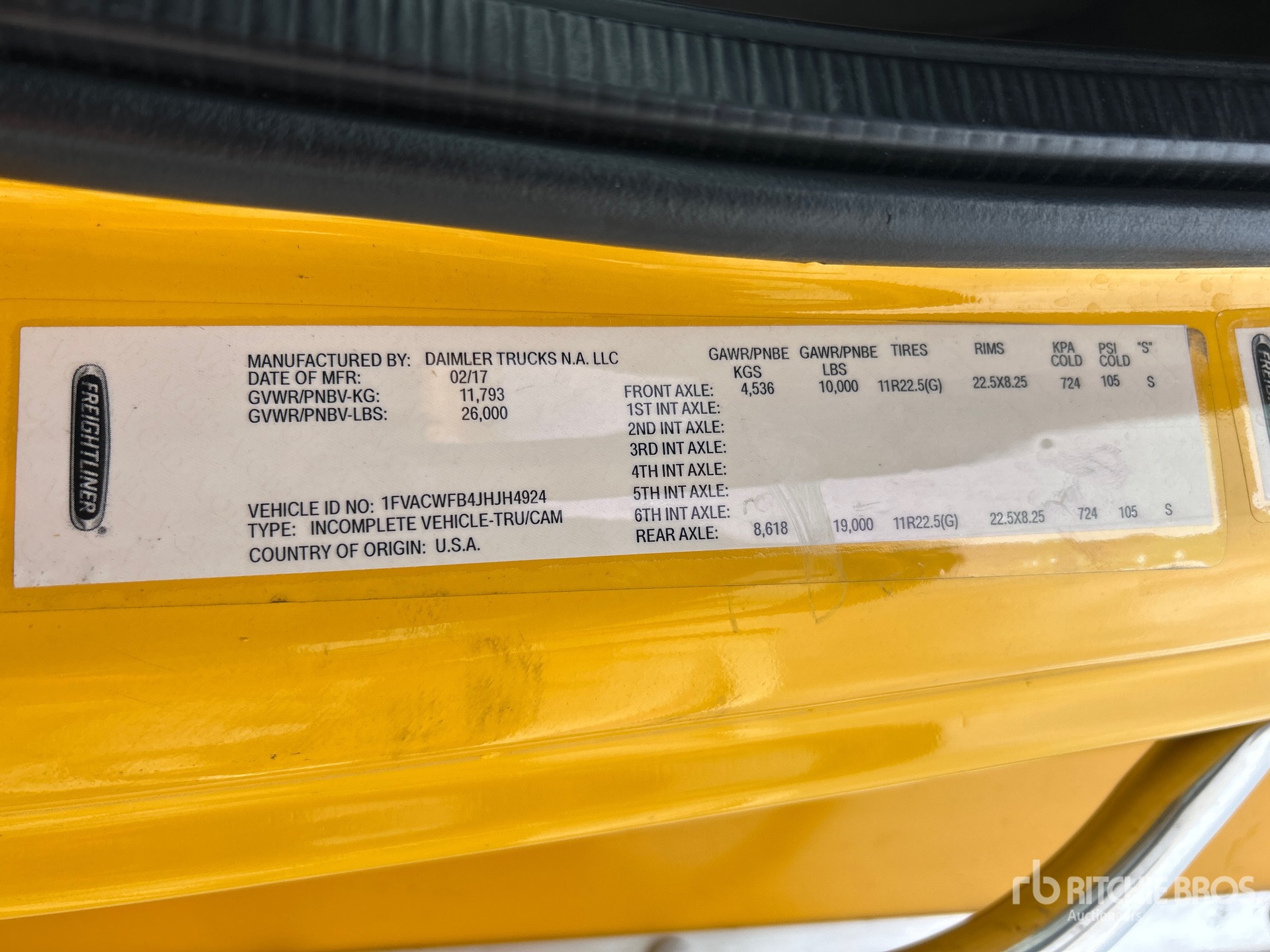 General Appearance with N.º de serie/VIN