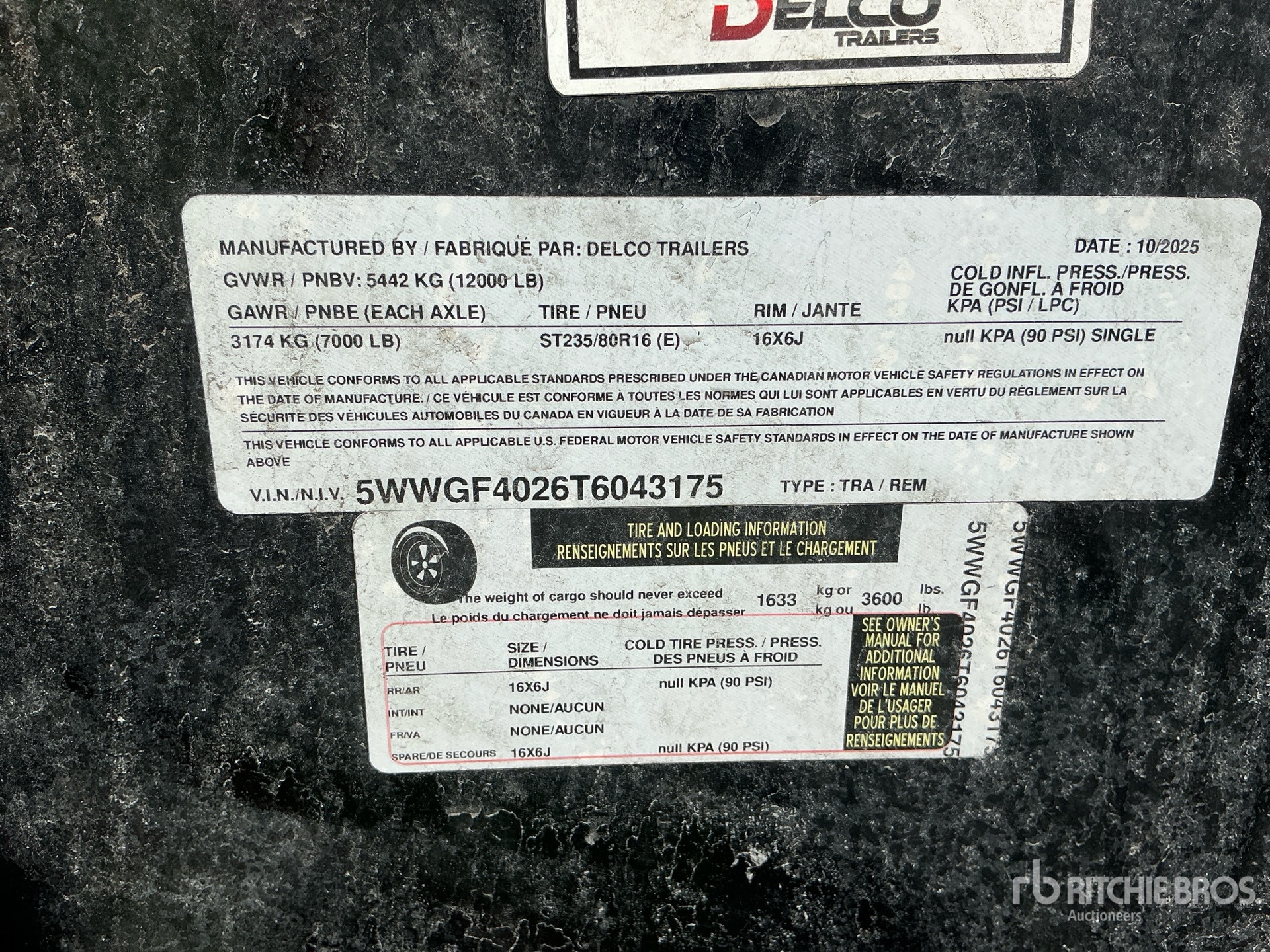 General Appearance with N.º de serie/VIN