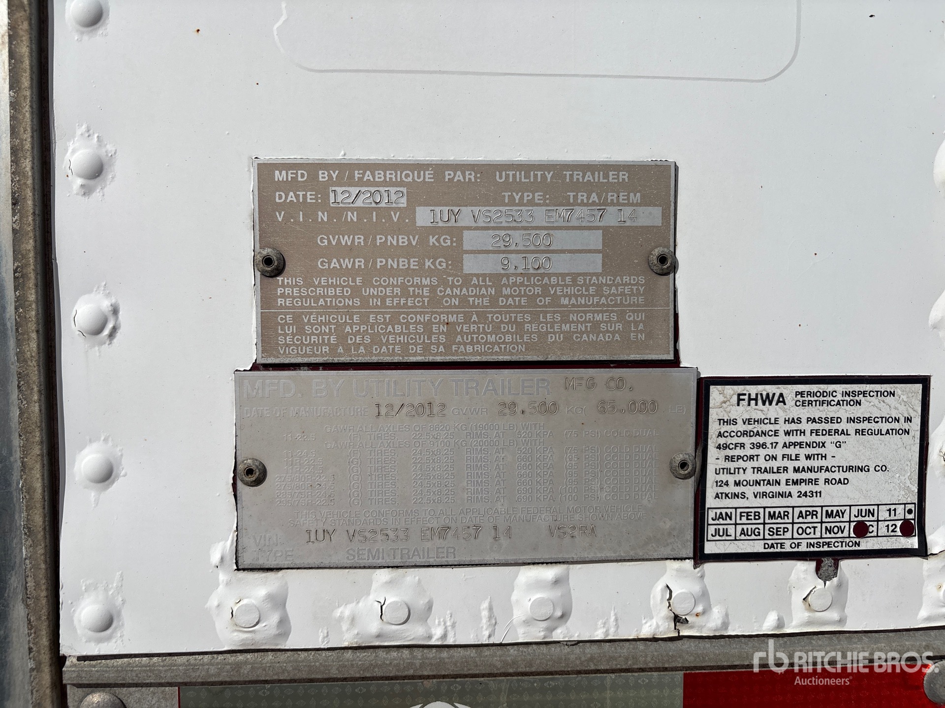 General Appearance with N.º de serie/VIN