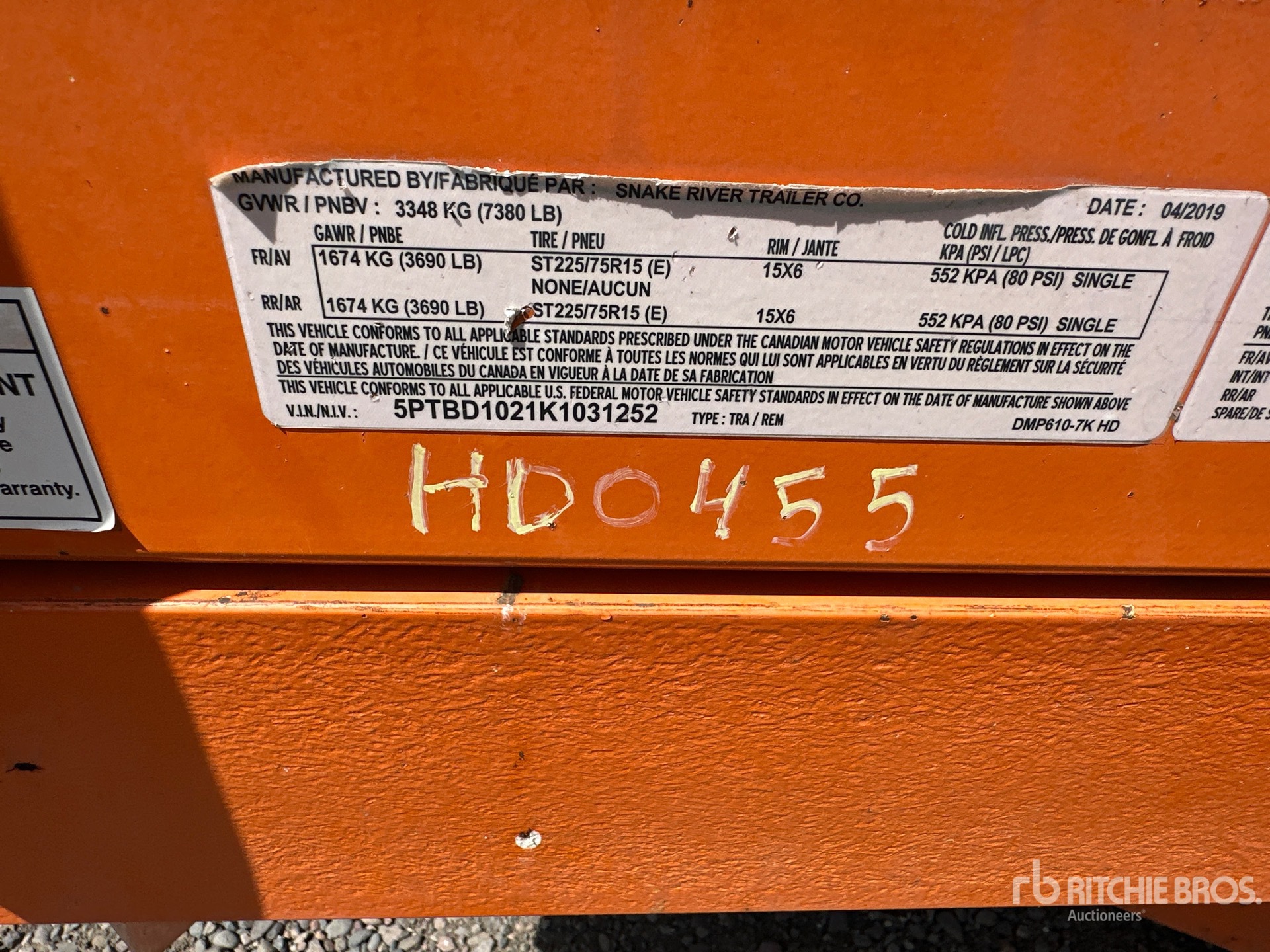 General Appearance with Serial Number / VIN