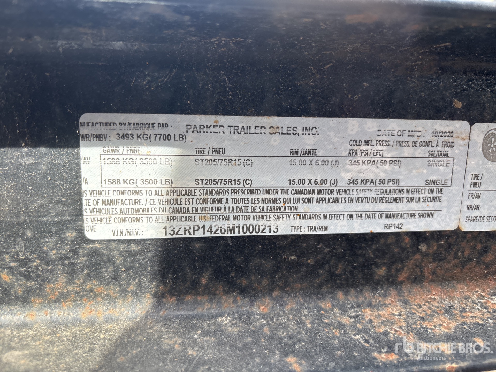 2020 Parker 14 ft T/A