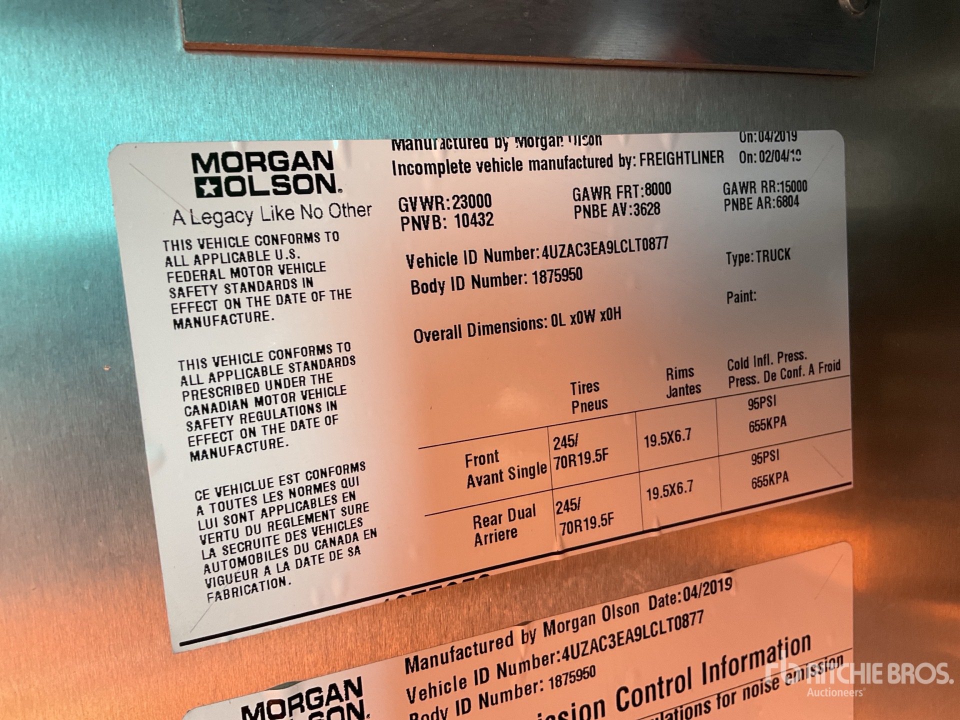 General Appearance with Serial Number / VIN