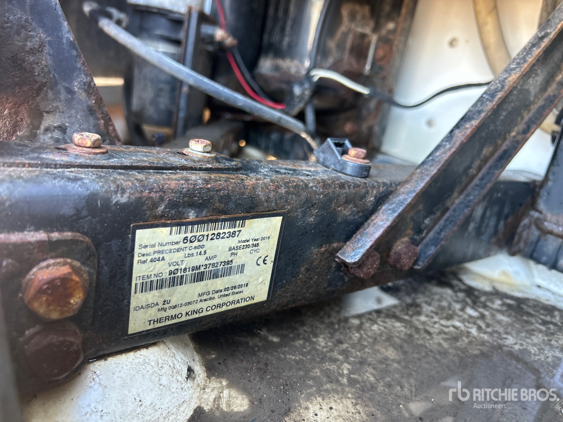 General Appearance with Refrigeration Unit Serial Number