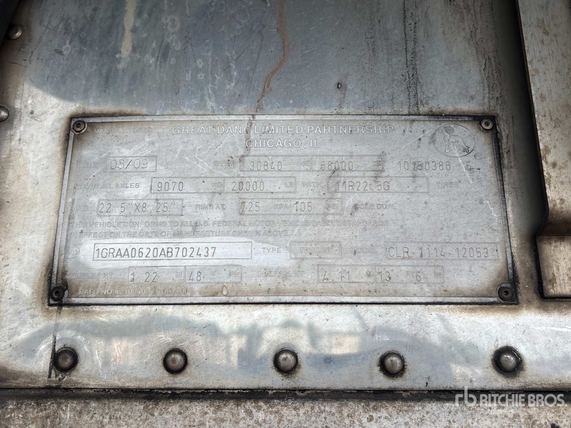 General Appearance with N.º de serie/VIN