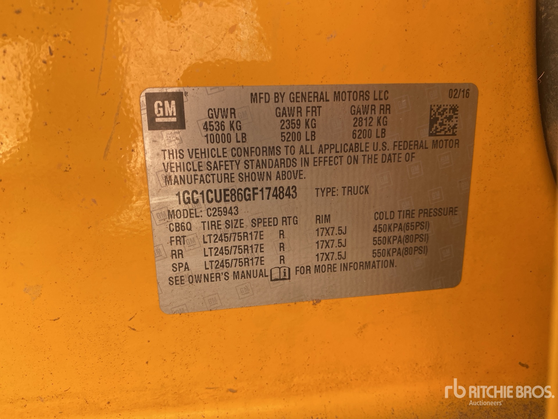General Appearance with Serial Number / VIN