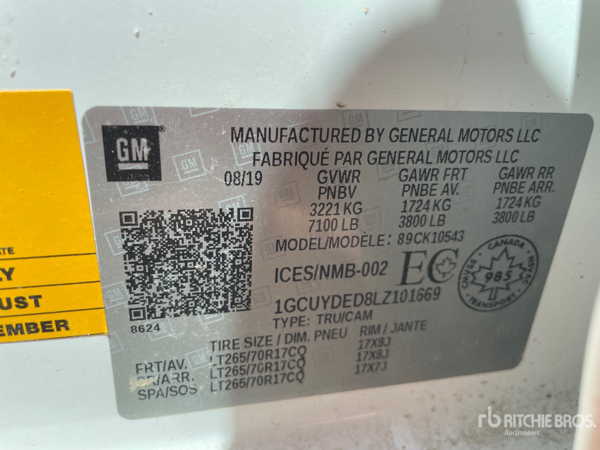 General Appearance with Serial Number / VIN