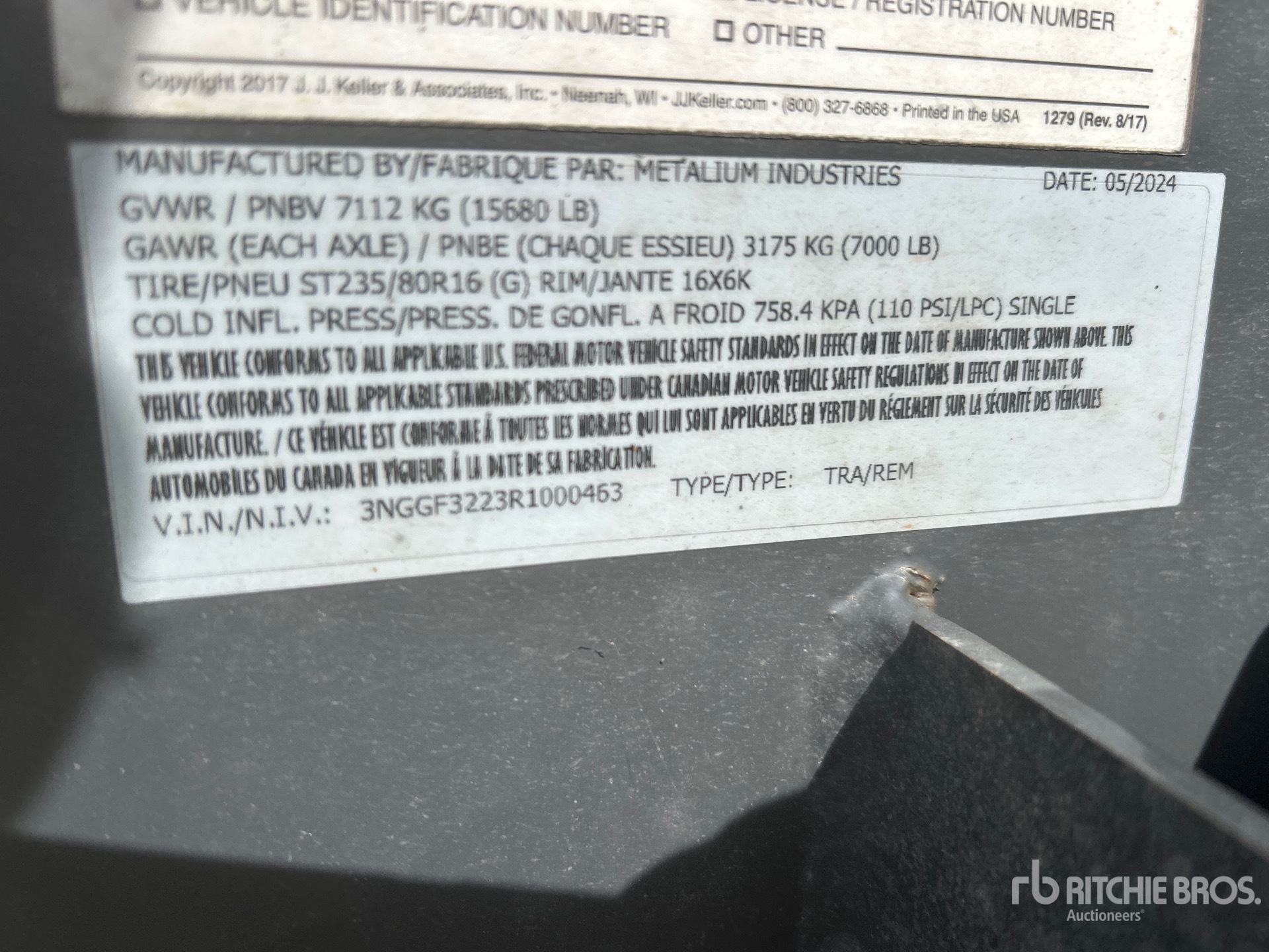 General Appearance with Serial Number / VIN