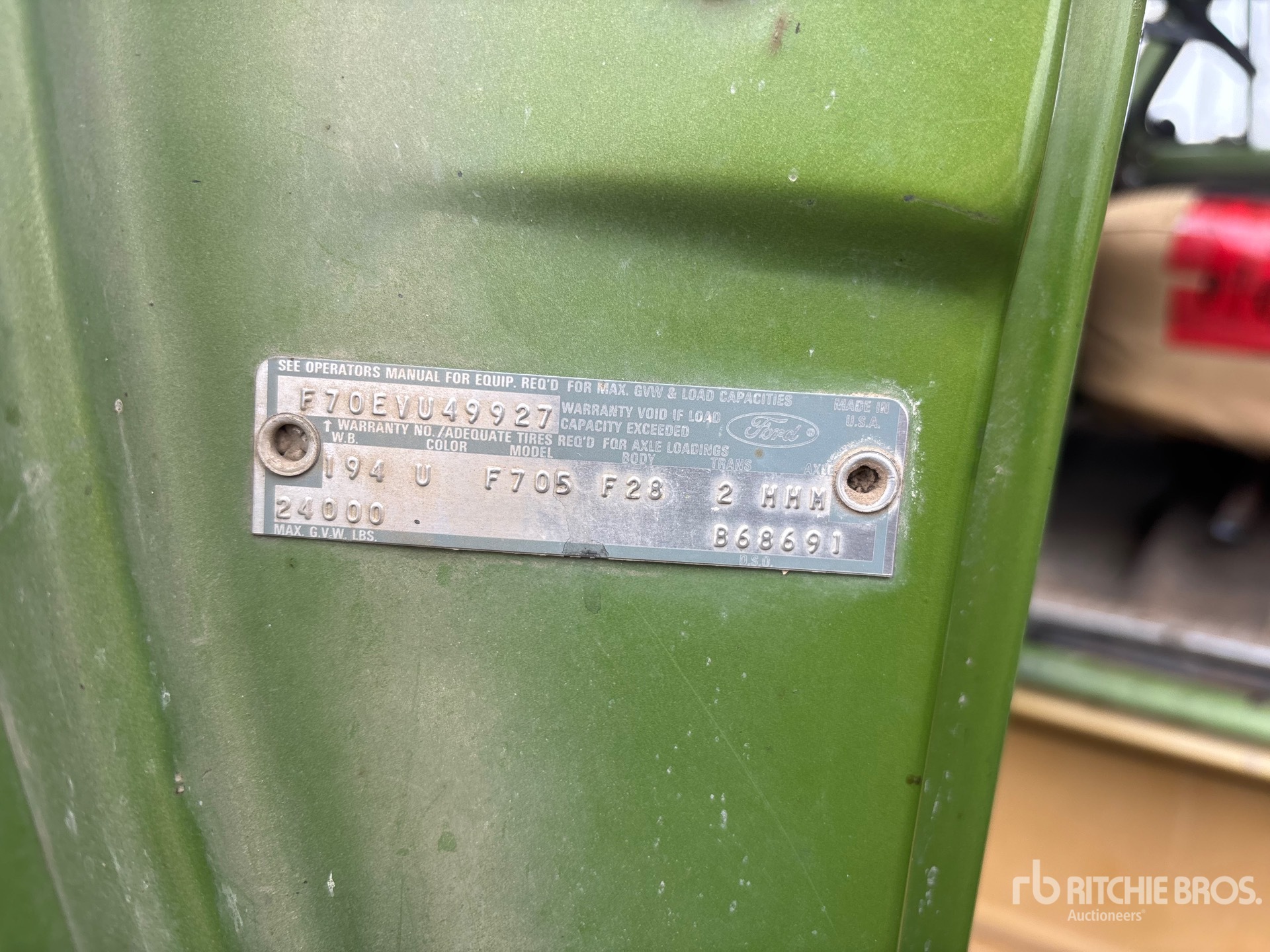 General Appearance with Serial Number / VIN