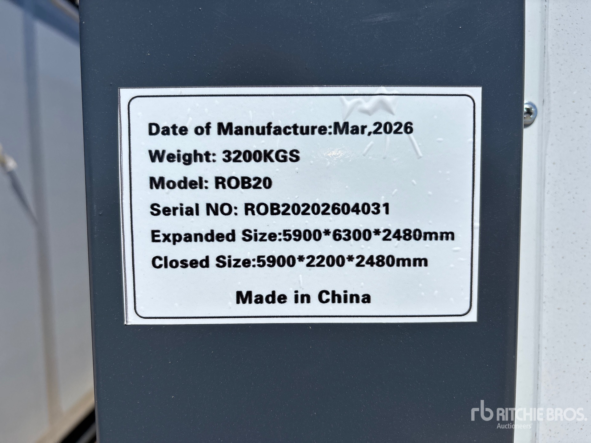 General Appearance with Serial Number / VIN