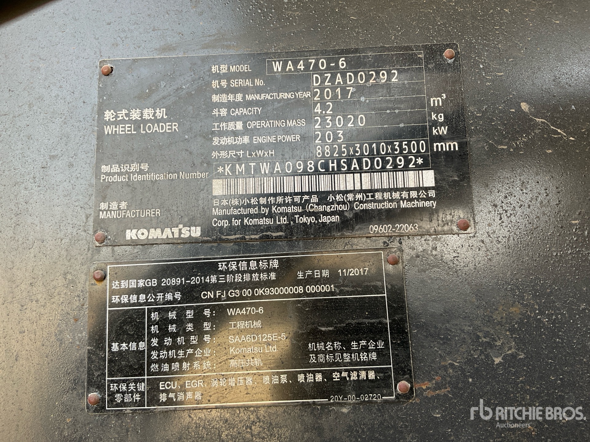 2017 Komatsu WA470-6
