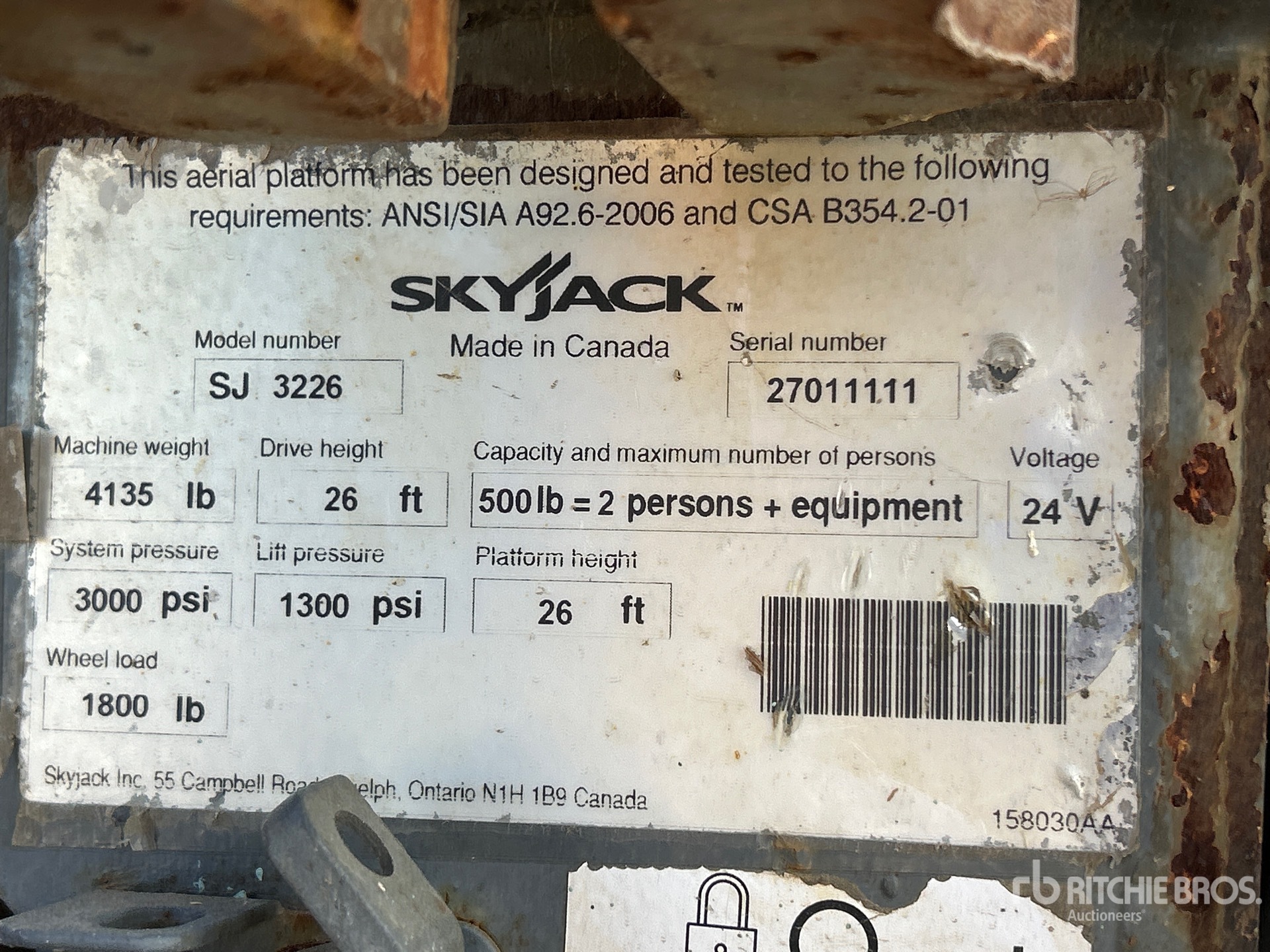 2012 Skyjack SJIII3226