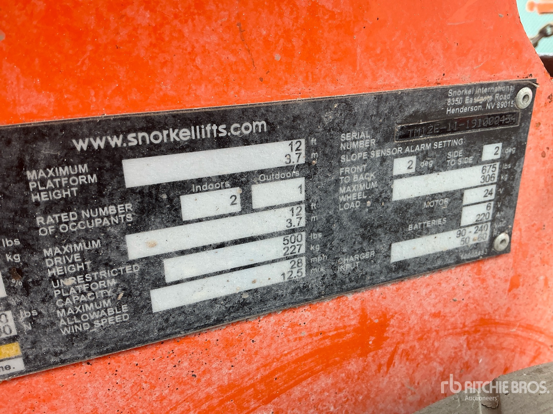 Photo of a 2019 Snorkel TM12E