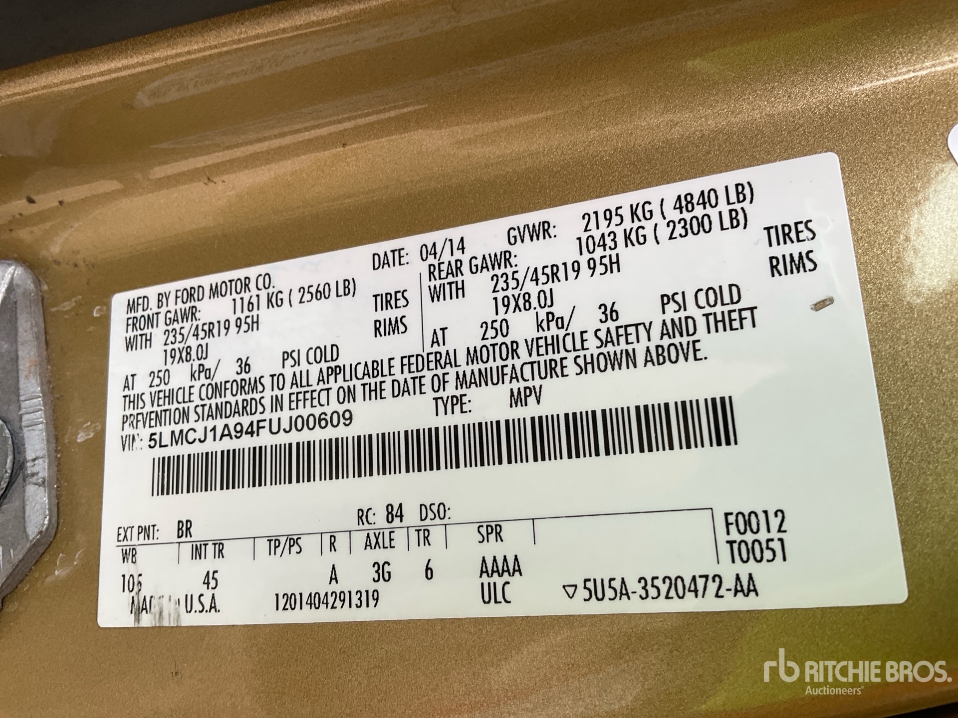 General Appearance with Numer seryjny/numer identyfikacyjny pojazdu