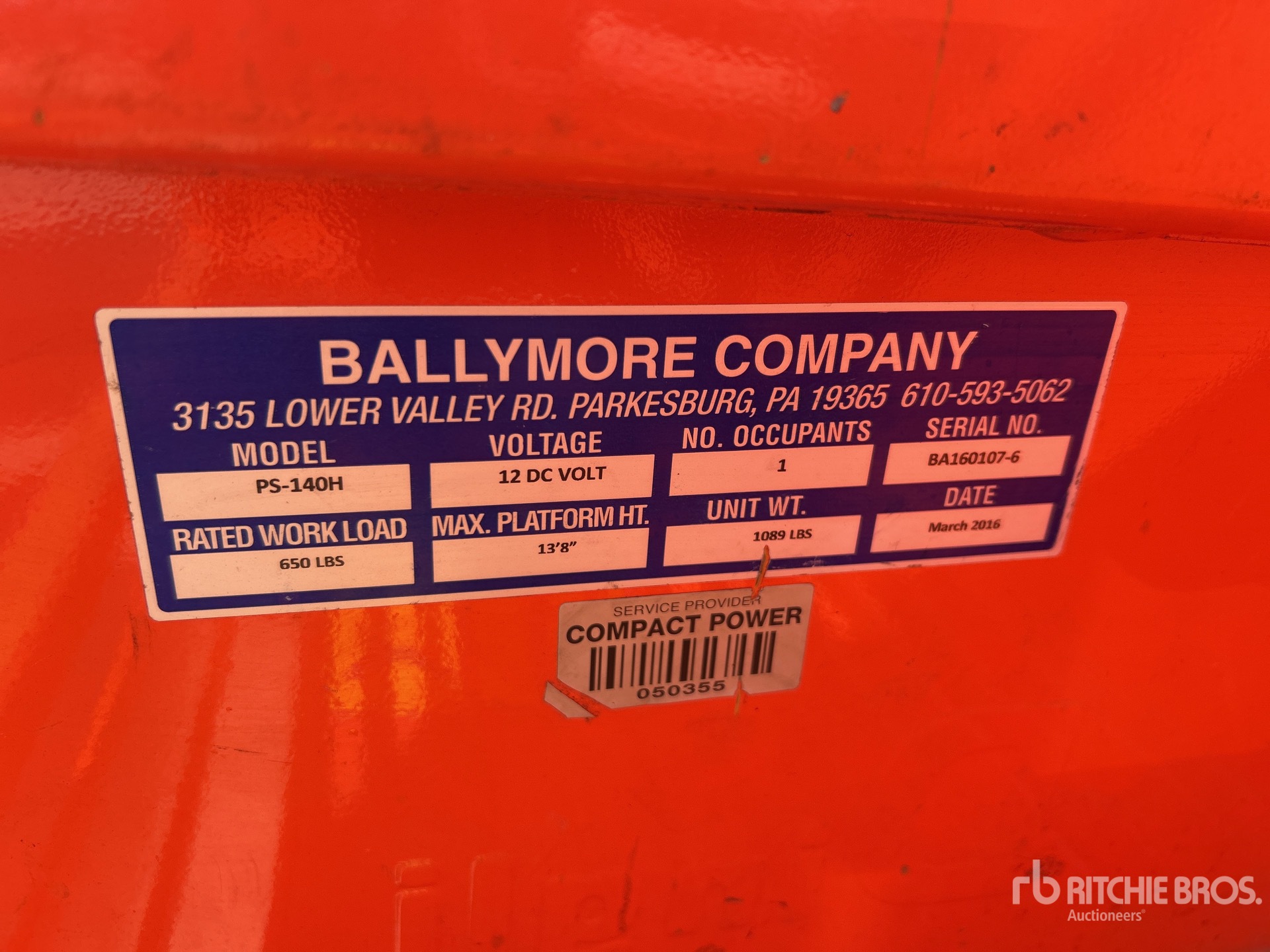 2016 Ballymore PS-140H
