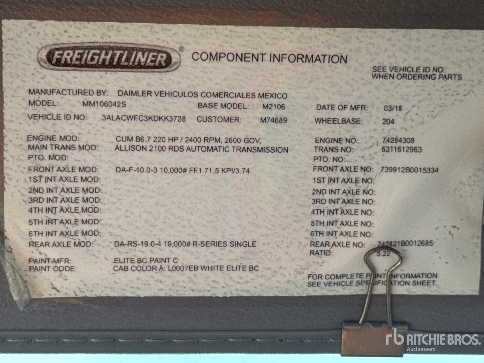 2019 Freightliner M2 106