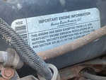 Engine with Emission Certification Label