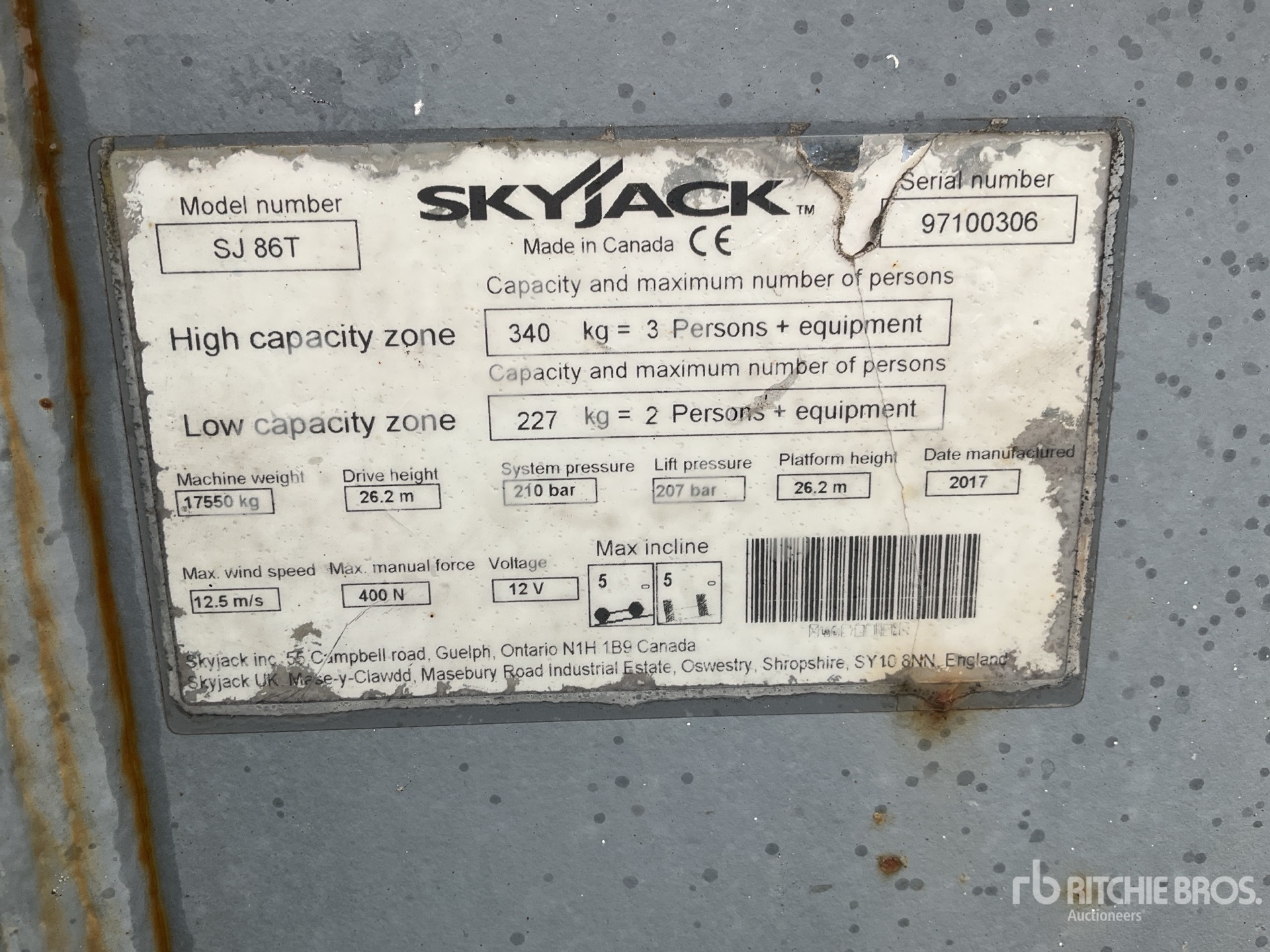 2017 Skyjack SJ86T