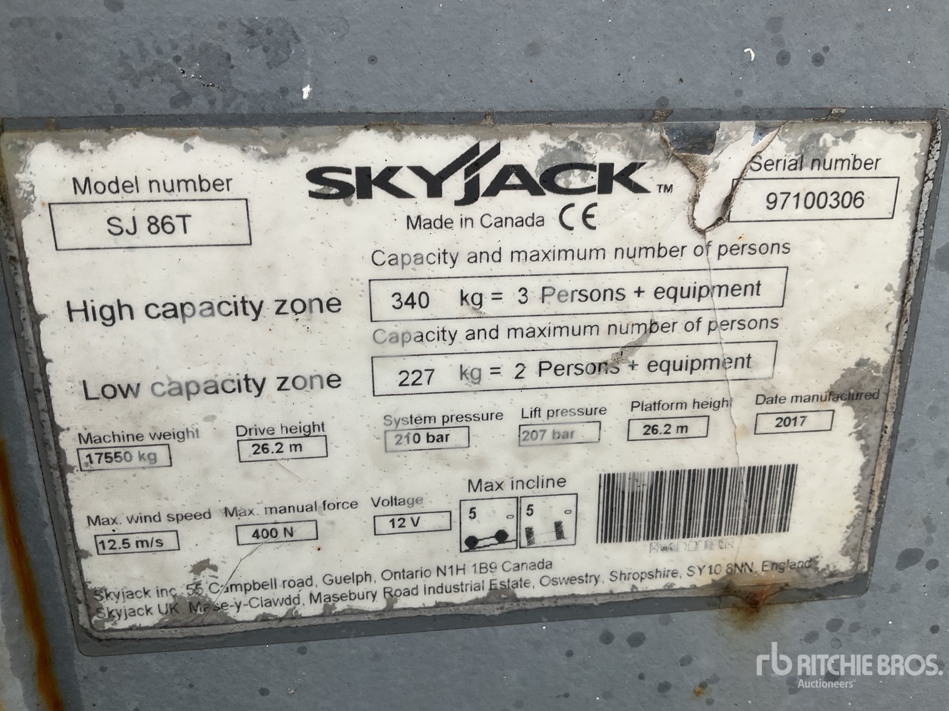 2017 Skyjack SJ86T