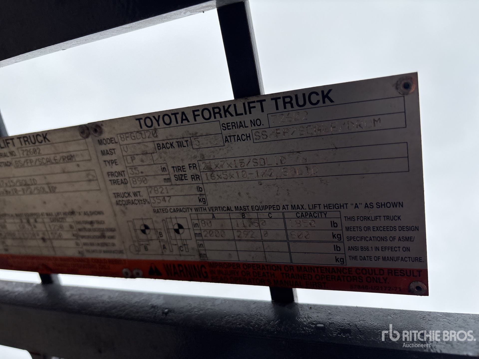 Photo of a 2015 Toyota 8FGCU20
