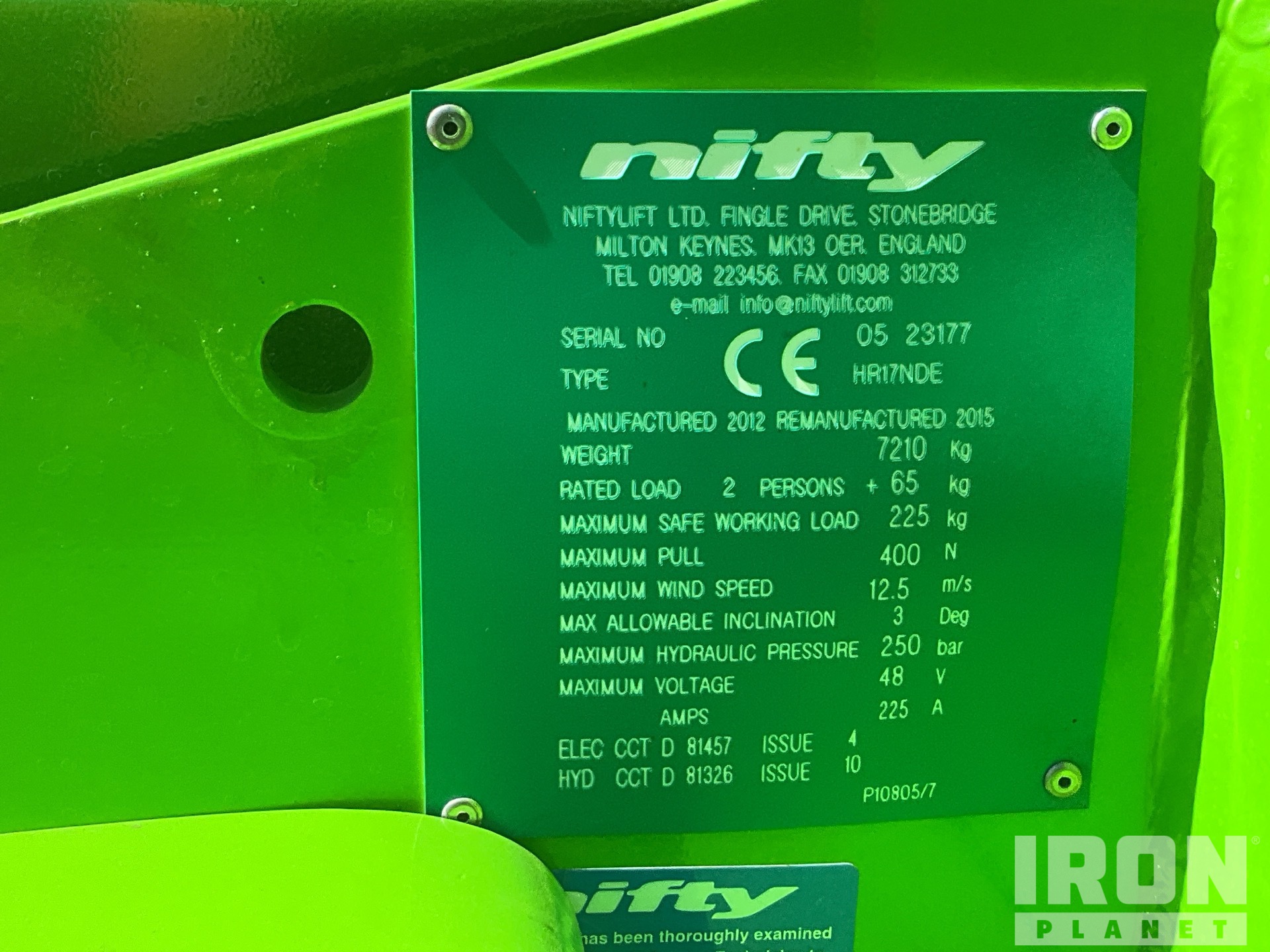 2015 Niftylift HR17 NDE