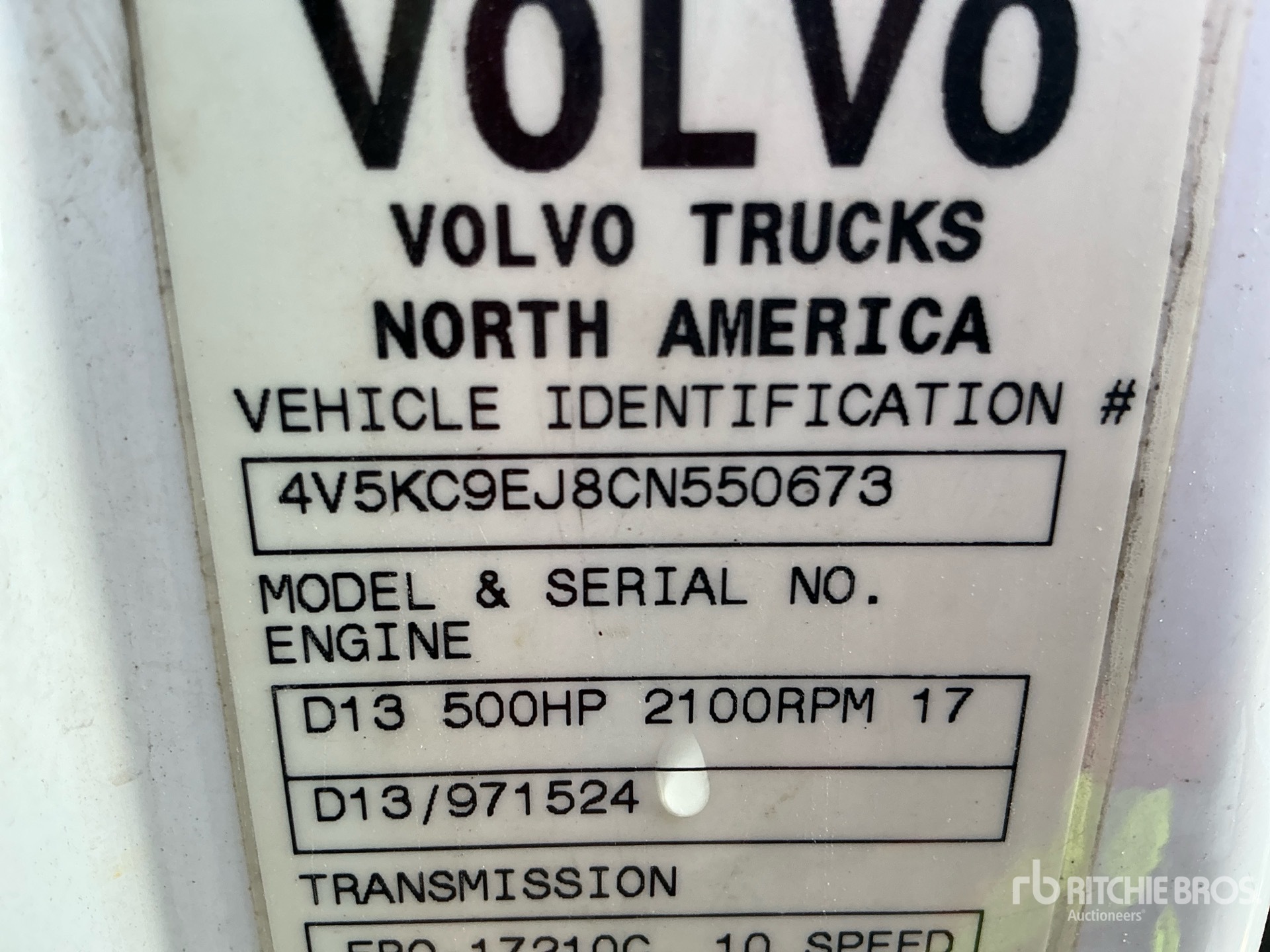 General Appearance with Serial Number / VIN