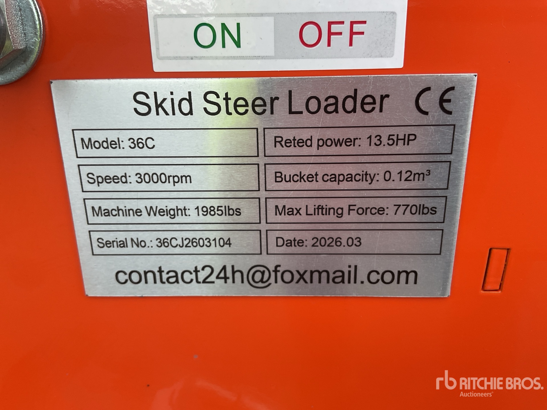 General Appearance with Serial Number / VIN