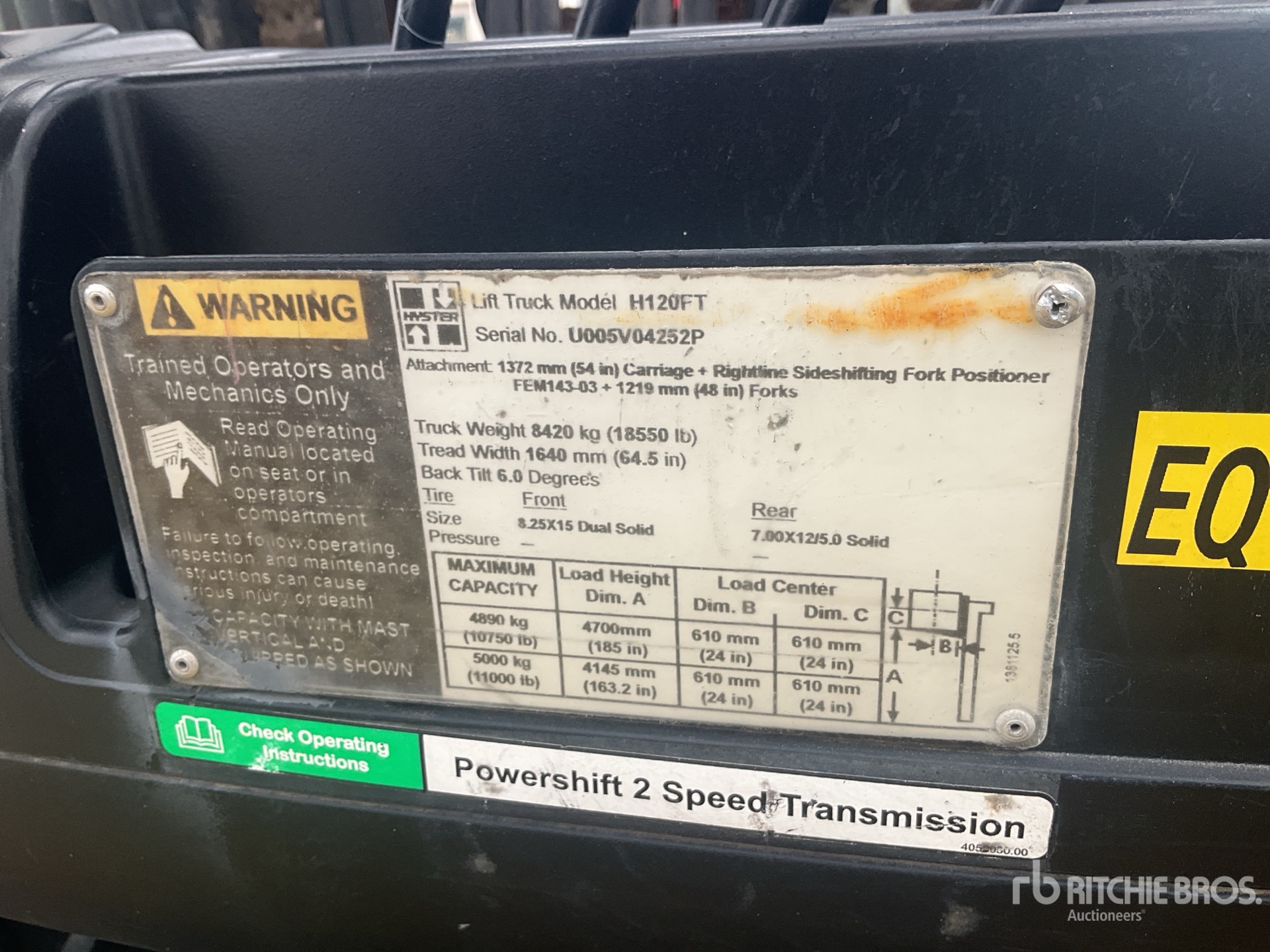 Photo of a 2016 Hyster H120FT