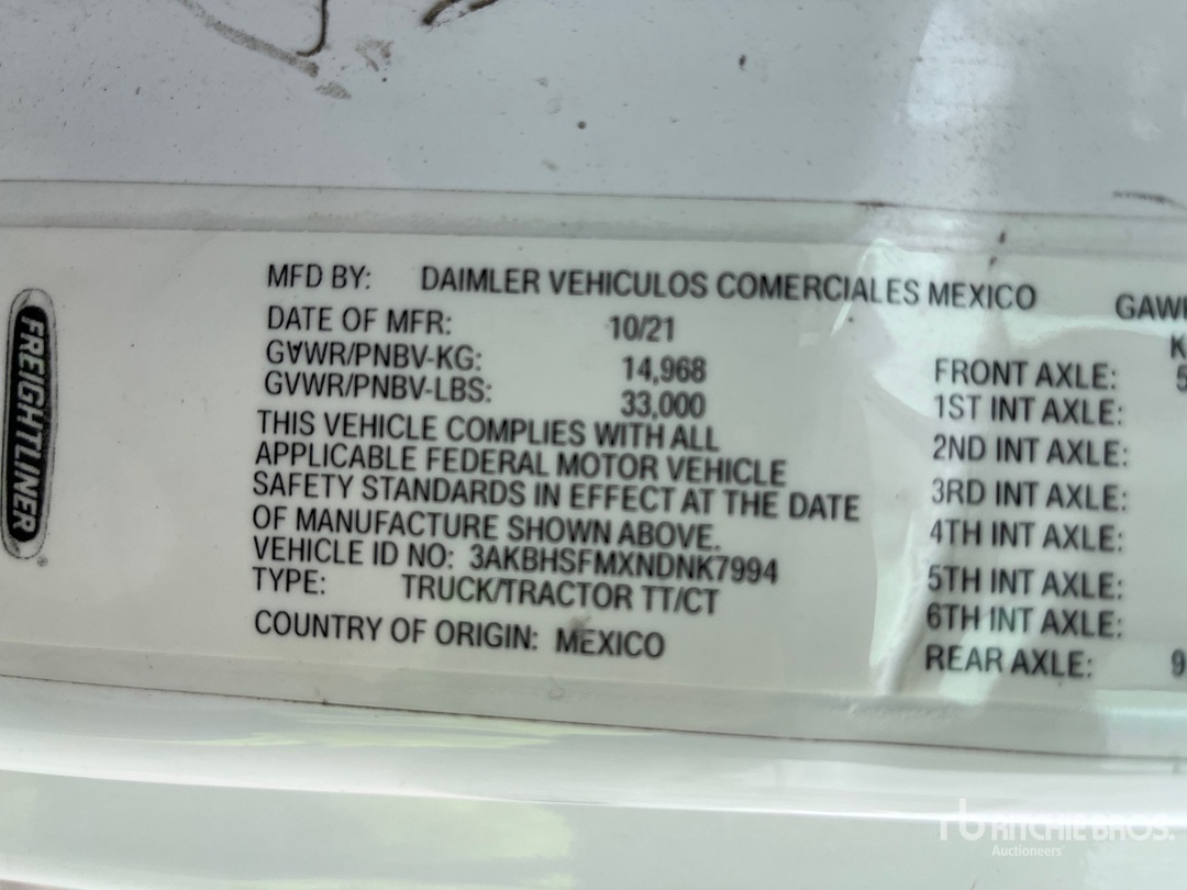 Photo of a 2022 Freightliner CASCADIA 116