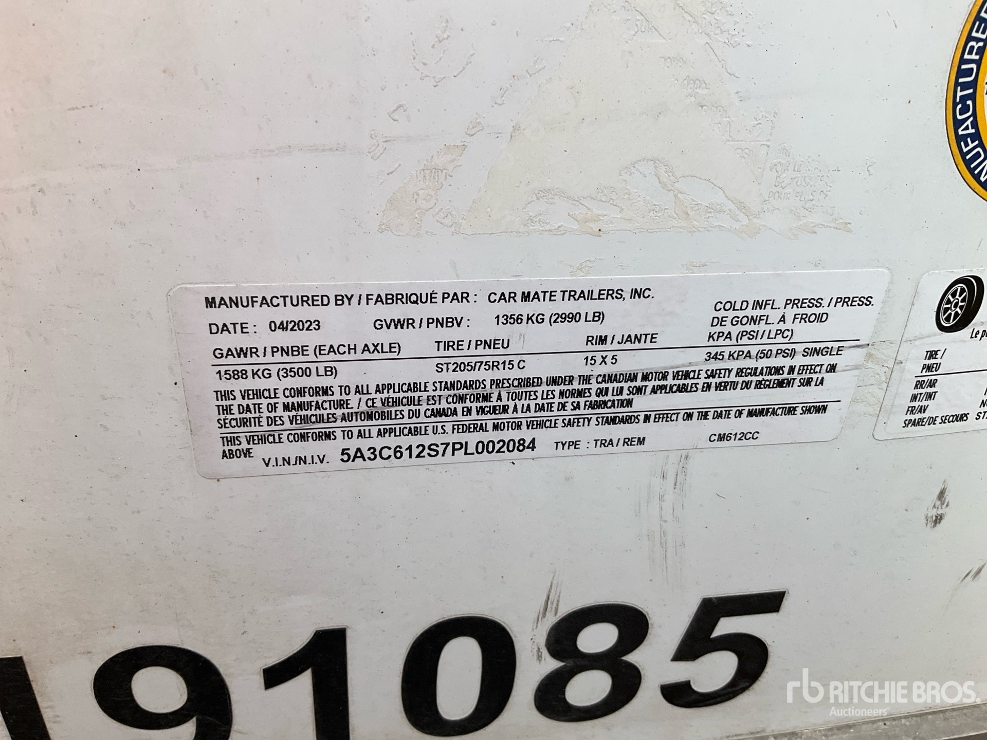Photo of a 2023 Car Mate 12 ft T/A