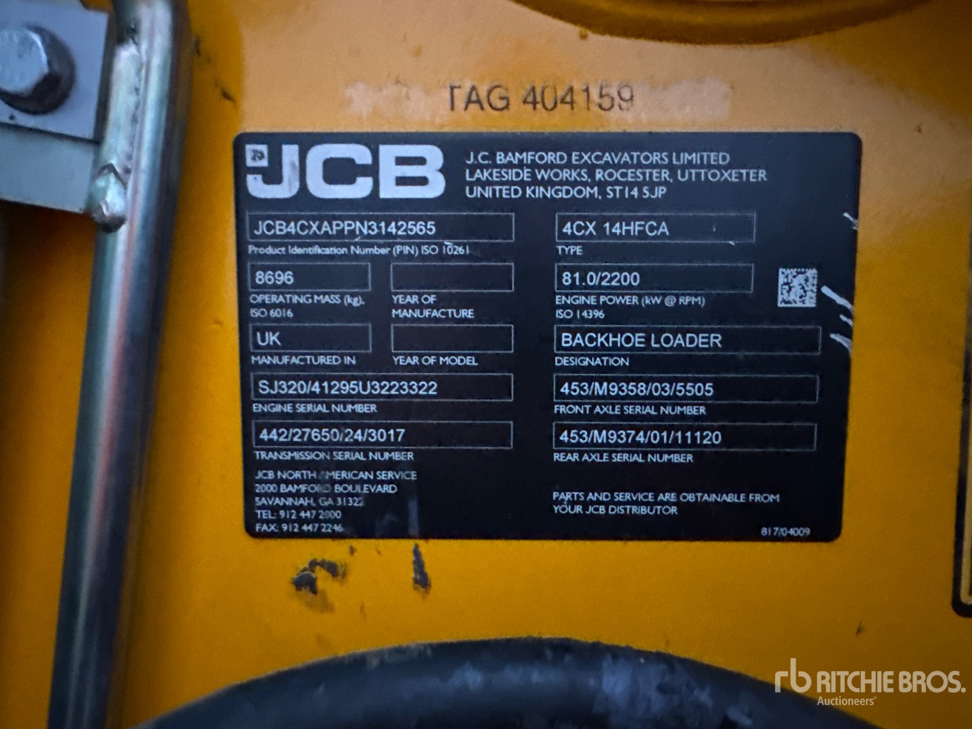 2022 JCB 4CX 14HFCA