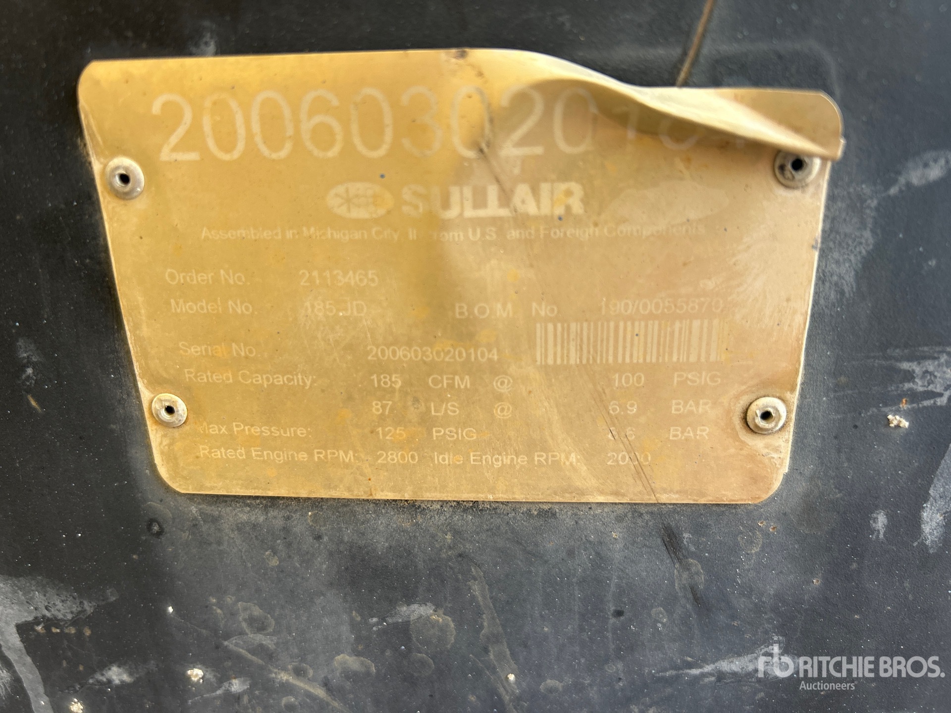Photo of a 2006 Sullair 185