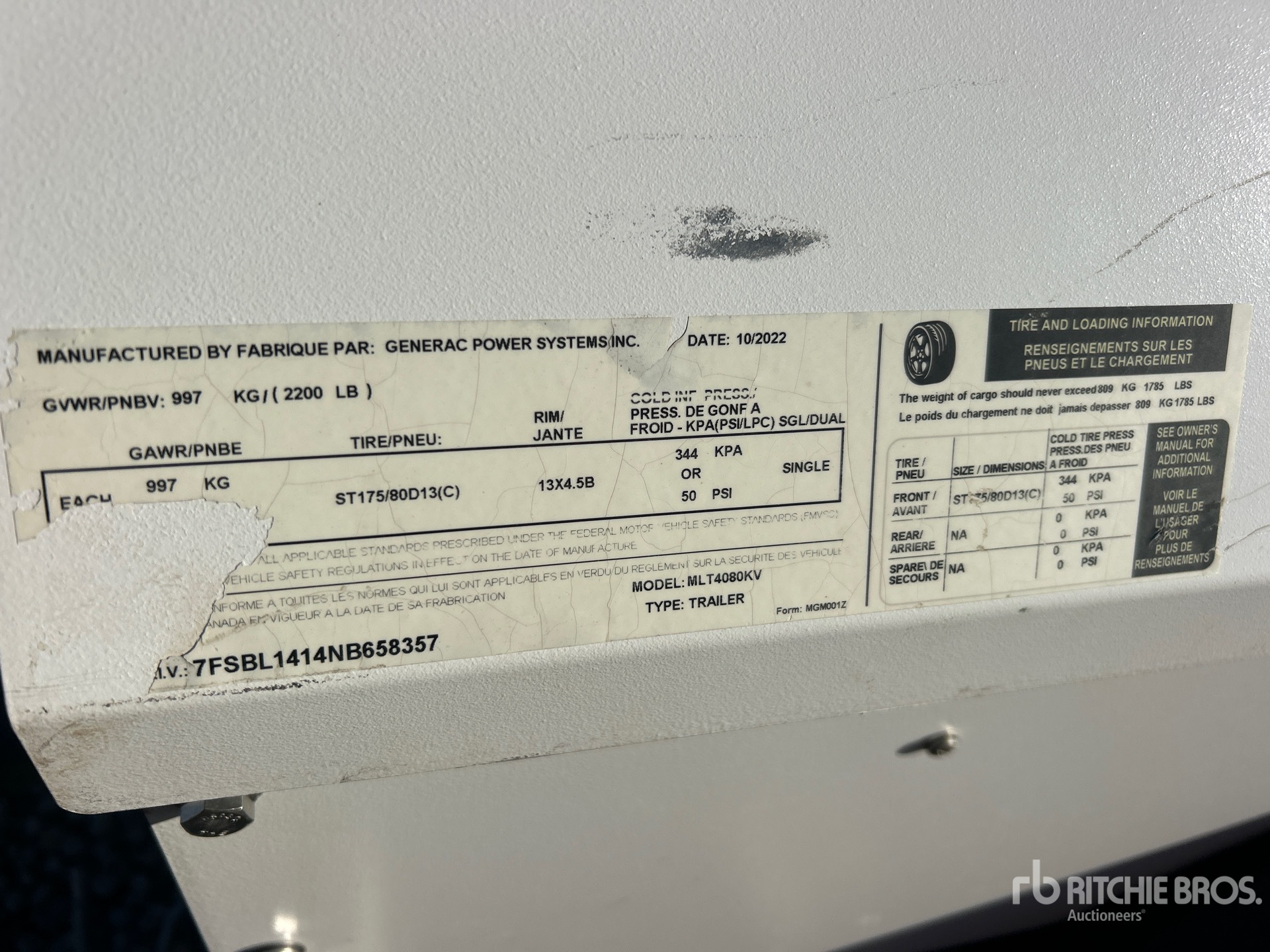 2022 Generac MLT4080KV