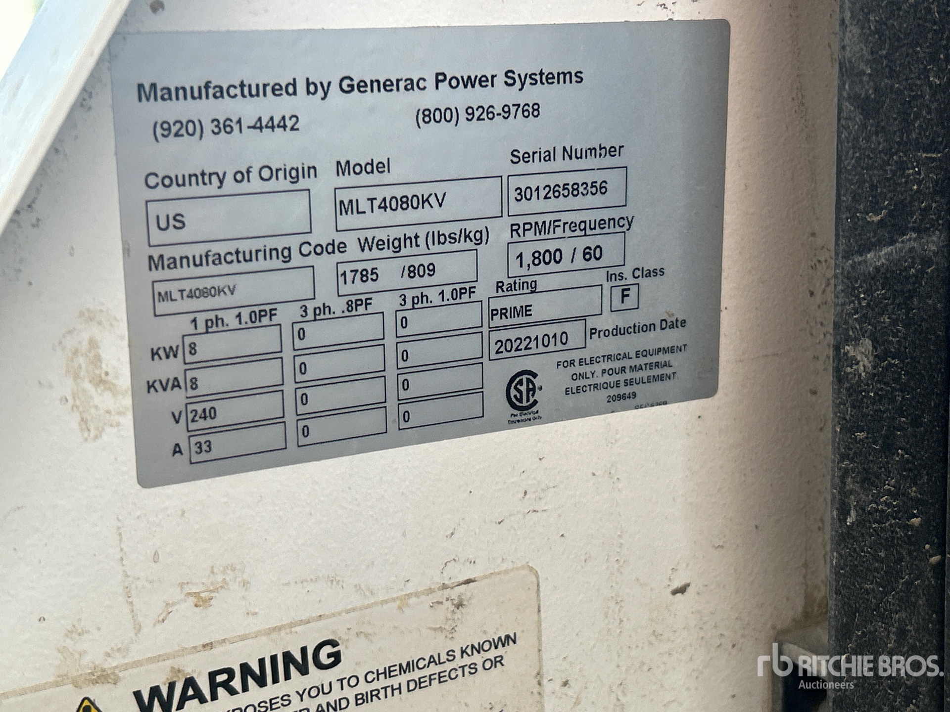 2022 Generac MLT4080KV