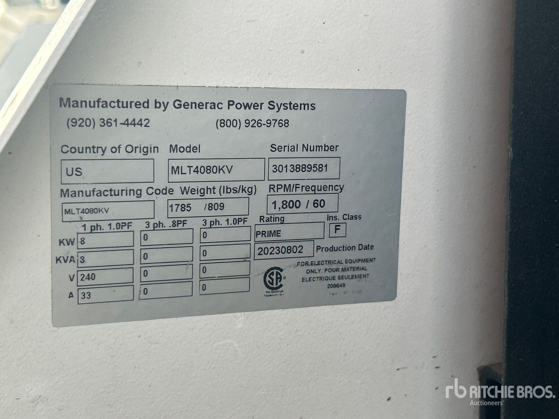 2023 Generac MLT4080KV
