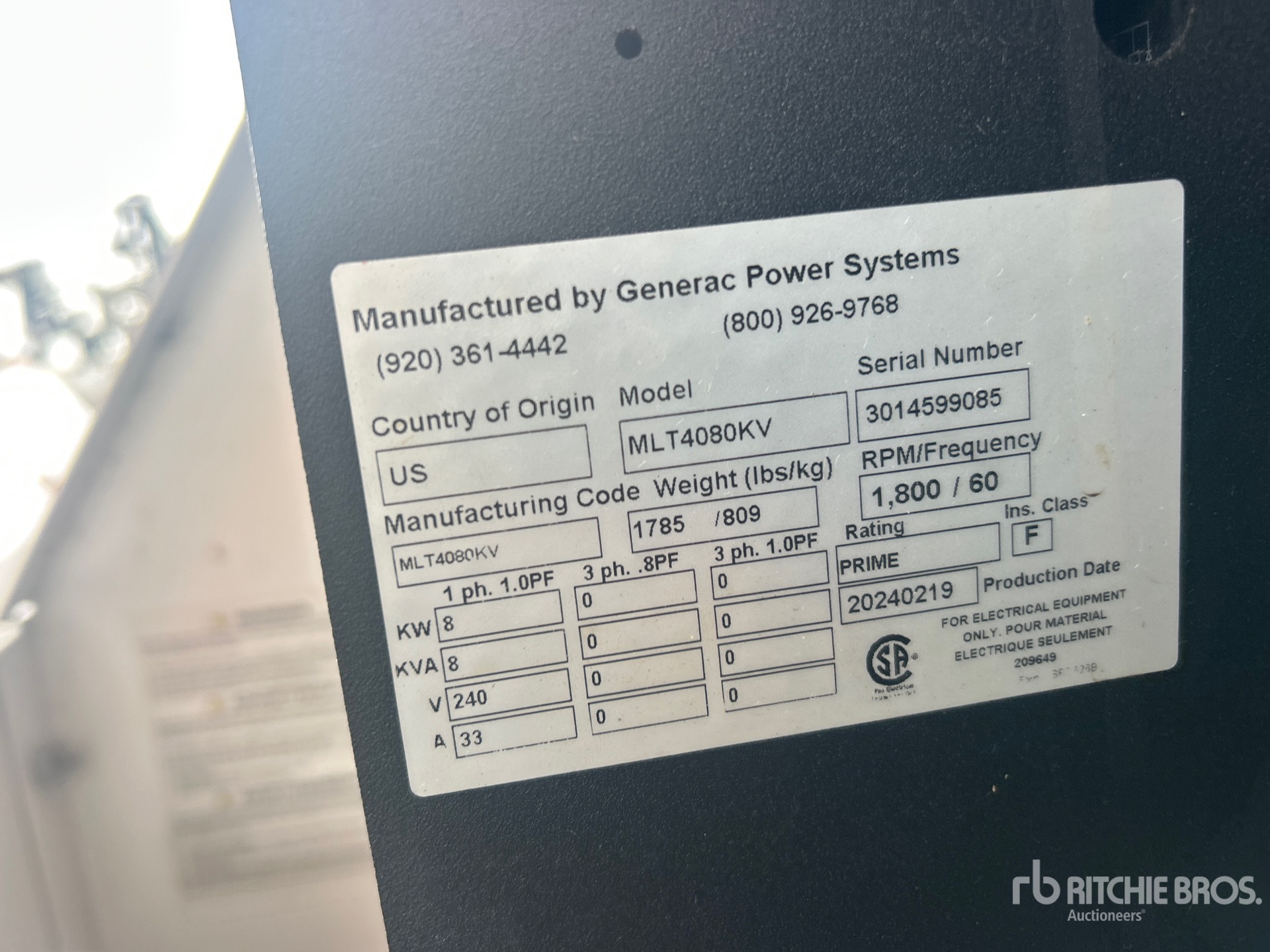 2024 Generac MLT4080KV