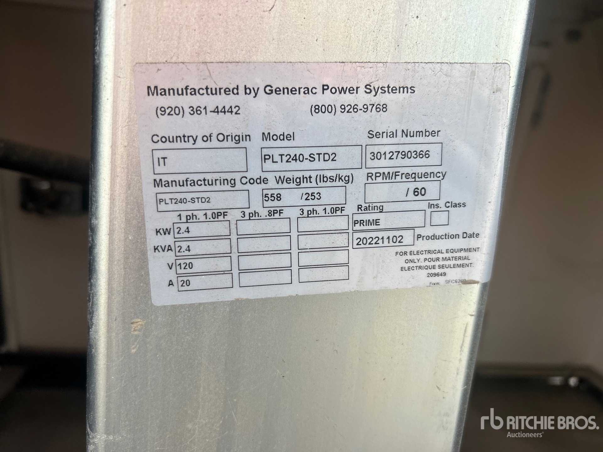 Generac PLT240-STD2