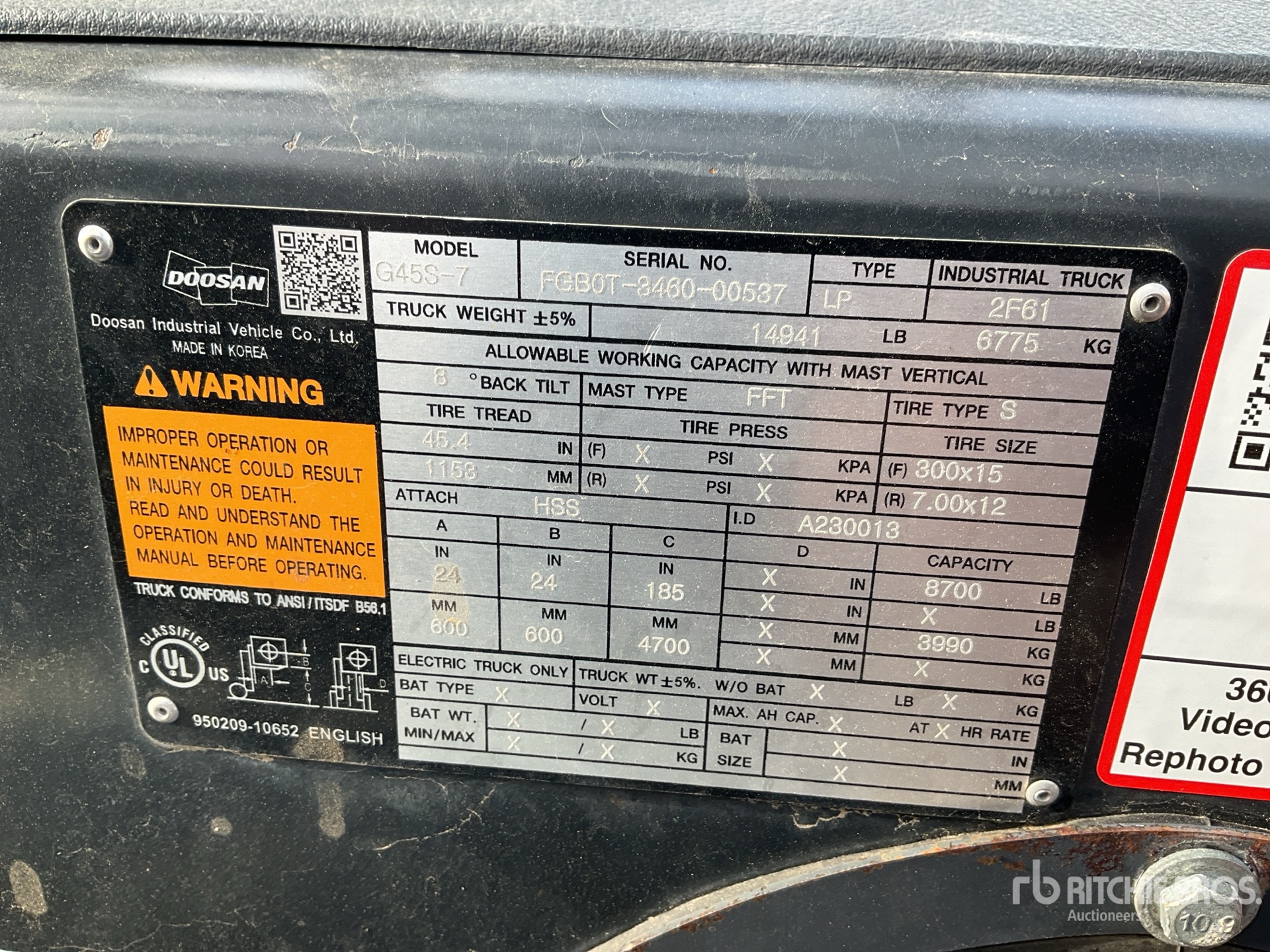 Photo of a  Doosan G45S-7