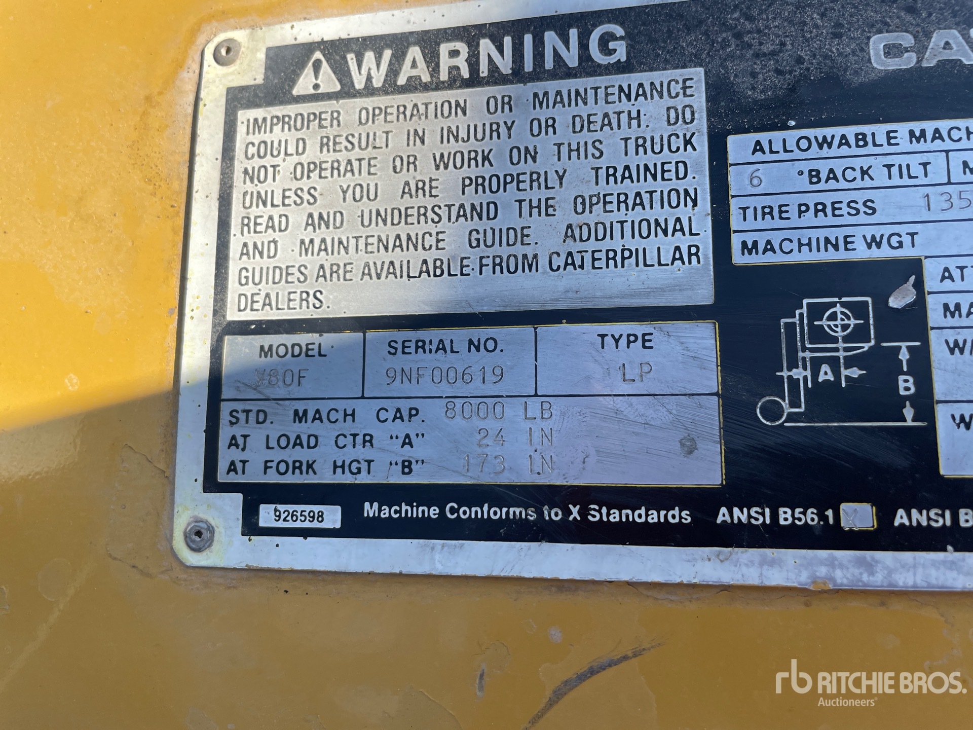 Photo of a 1991 Caterpillar V80F