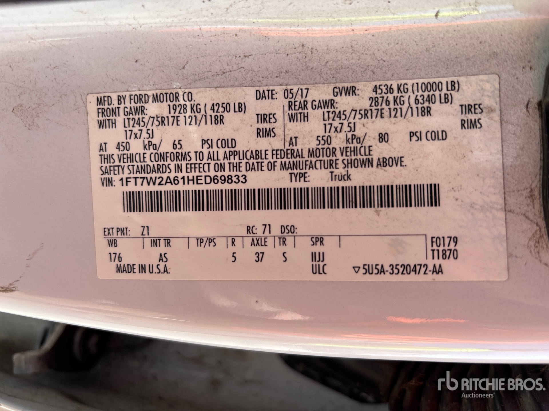 General Appearance with Serial Number / VIN