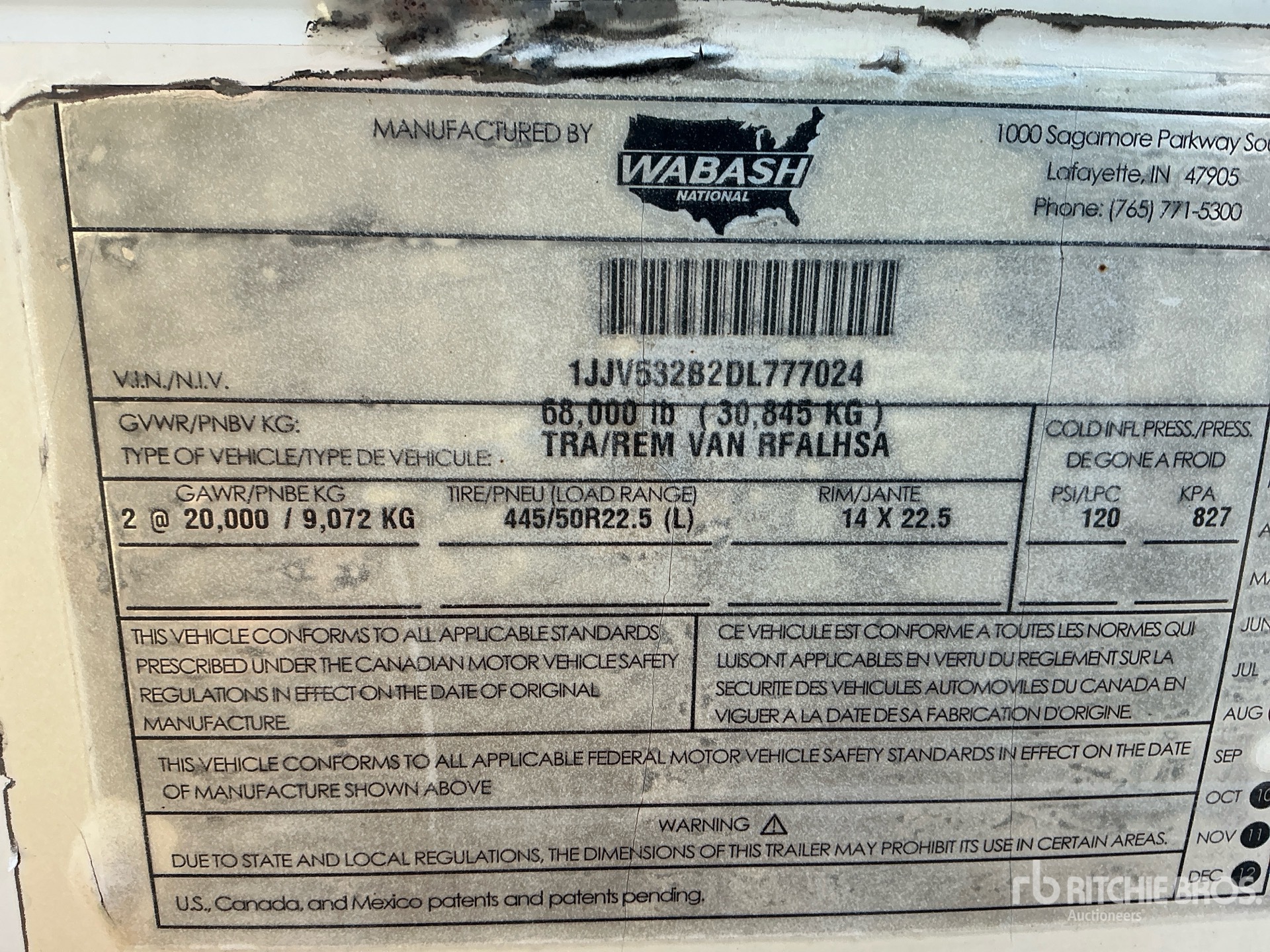 Photo of a 2013 Wabash RAFLHSA