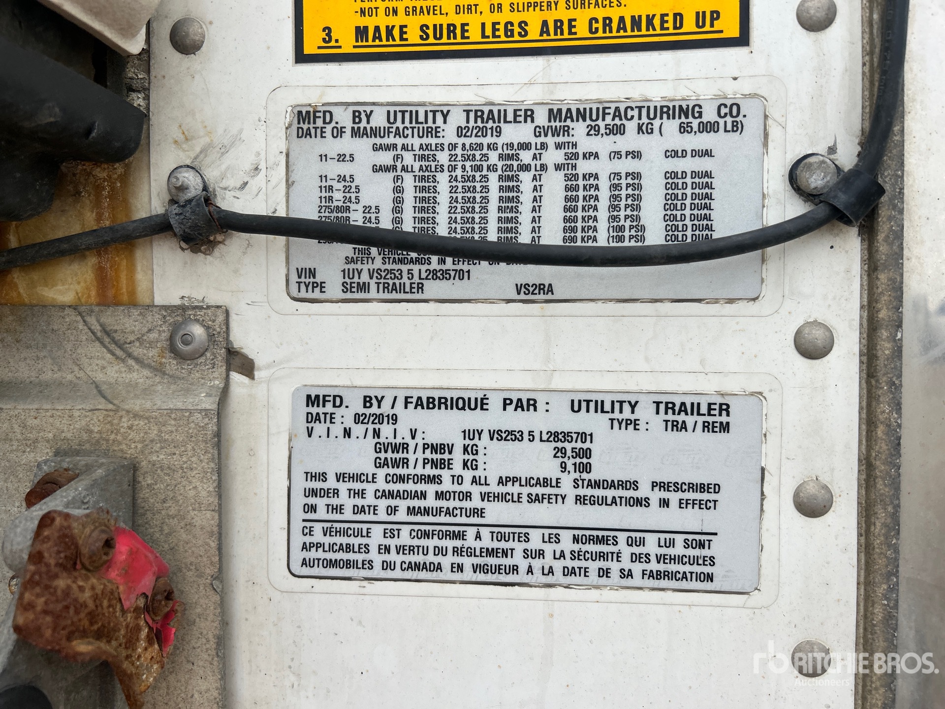 General Appearance with Serial Number / VIN