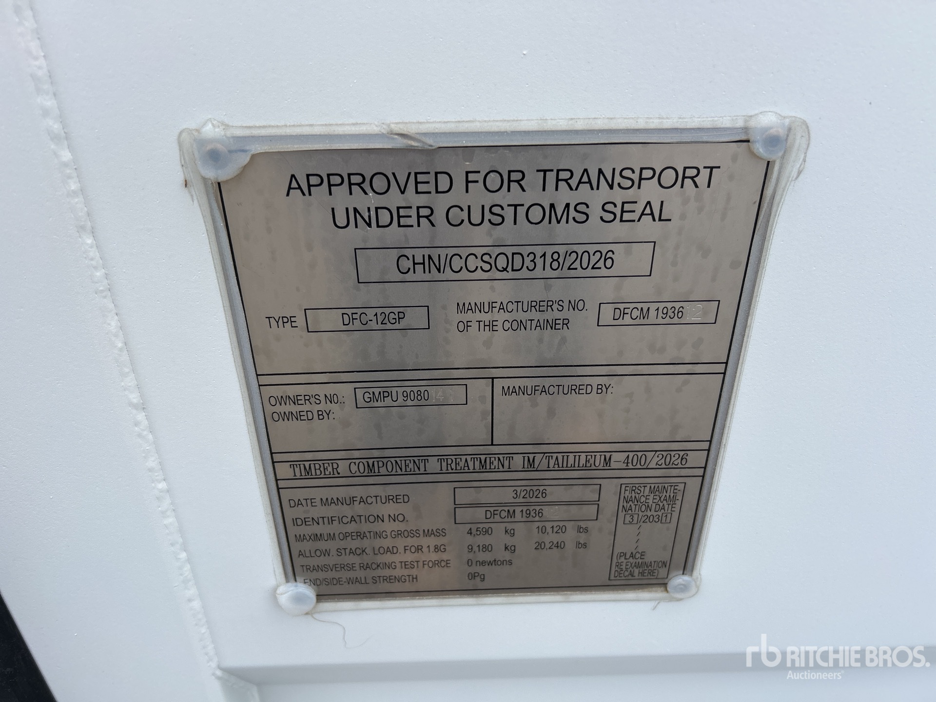 General Appearance with Serial Number / VIN