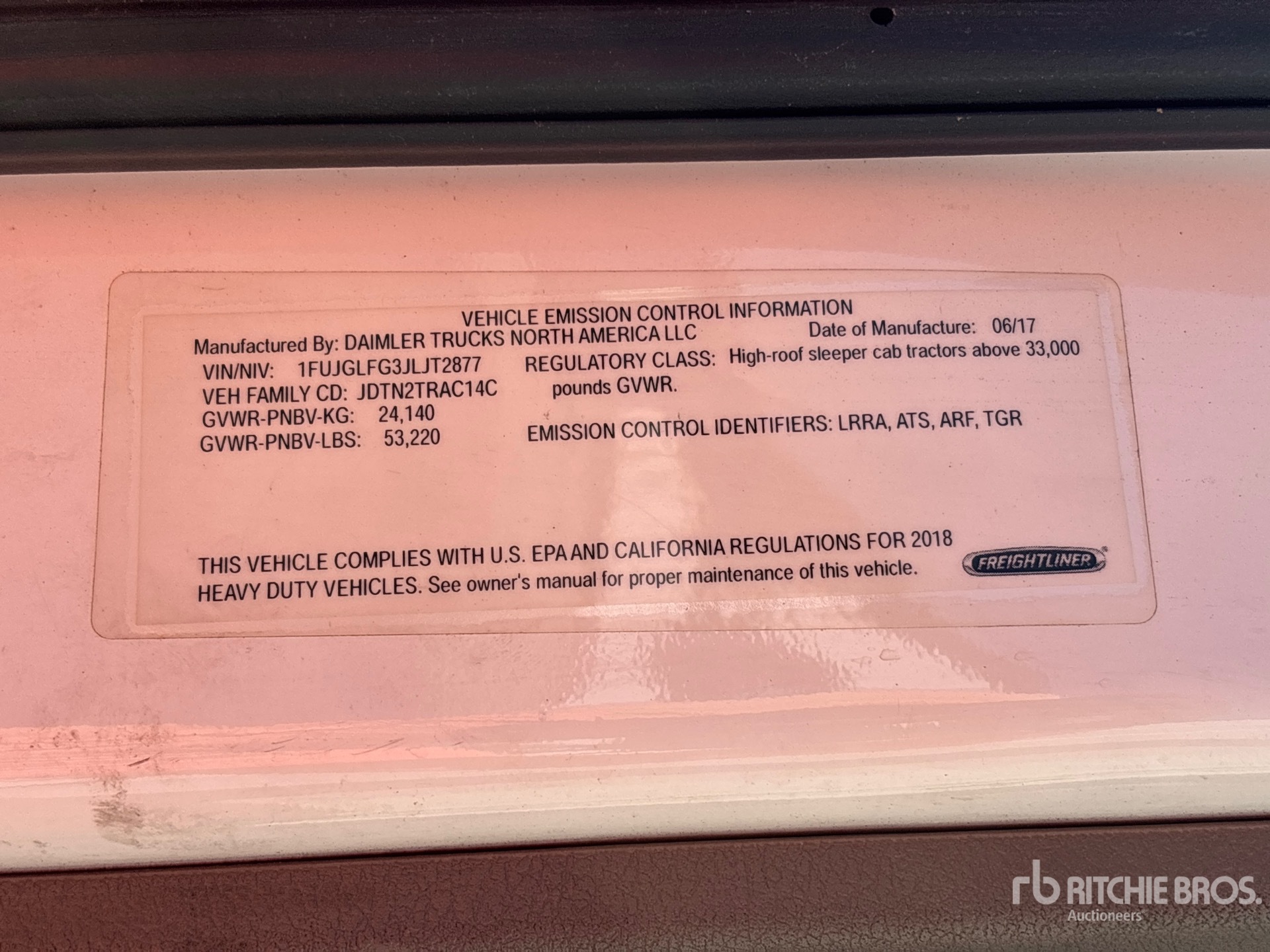 2018 Freightliner CASCADIA 125