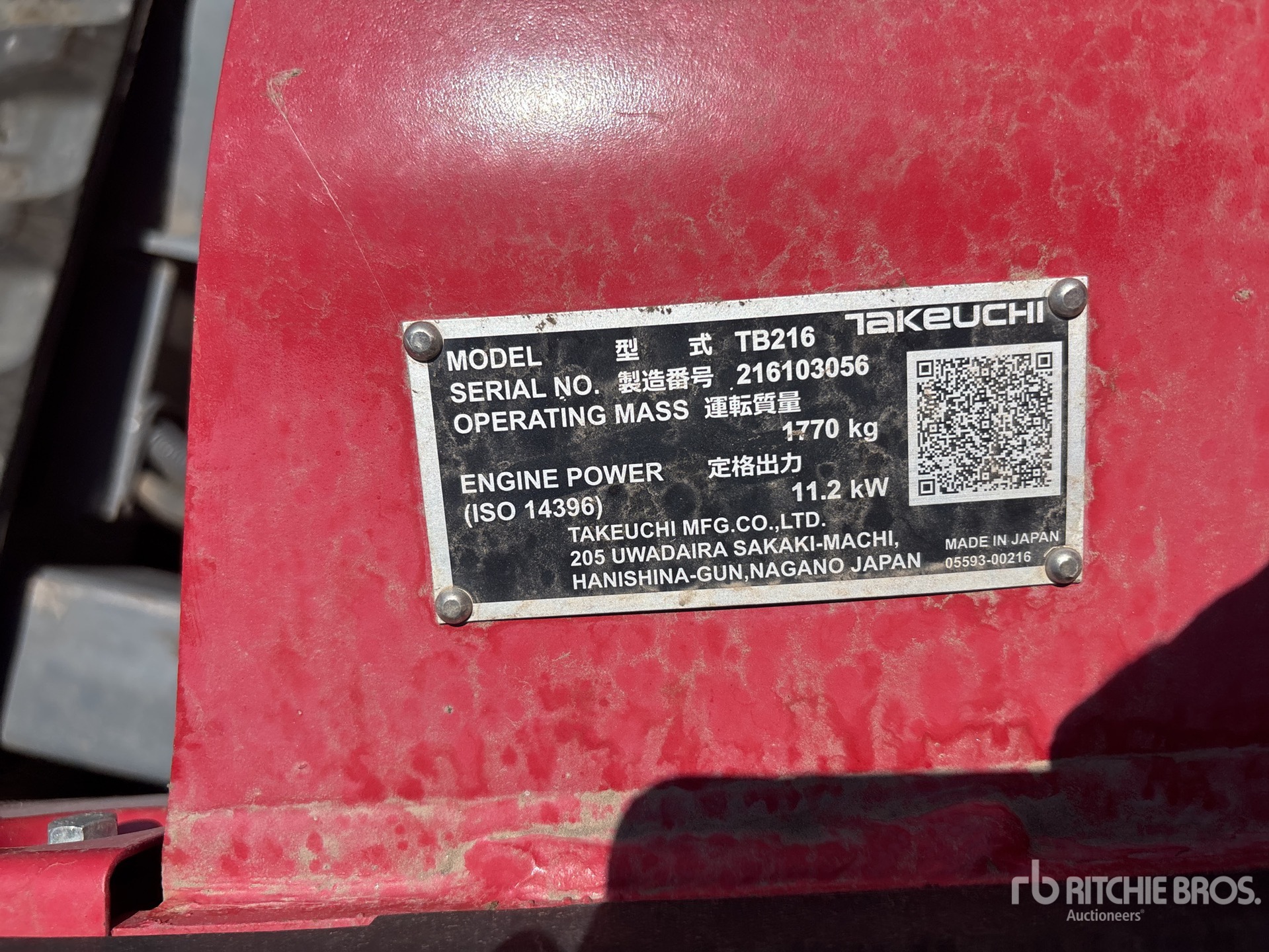 Photo of a 2022 Takeuchi TB216R