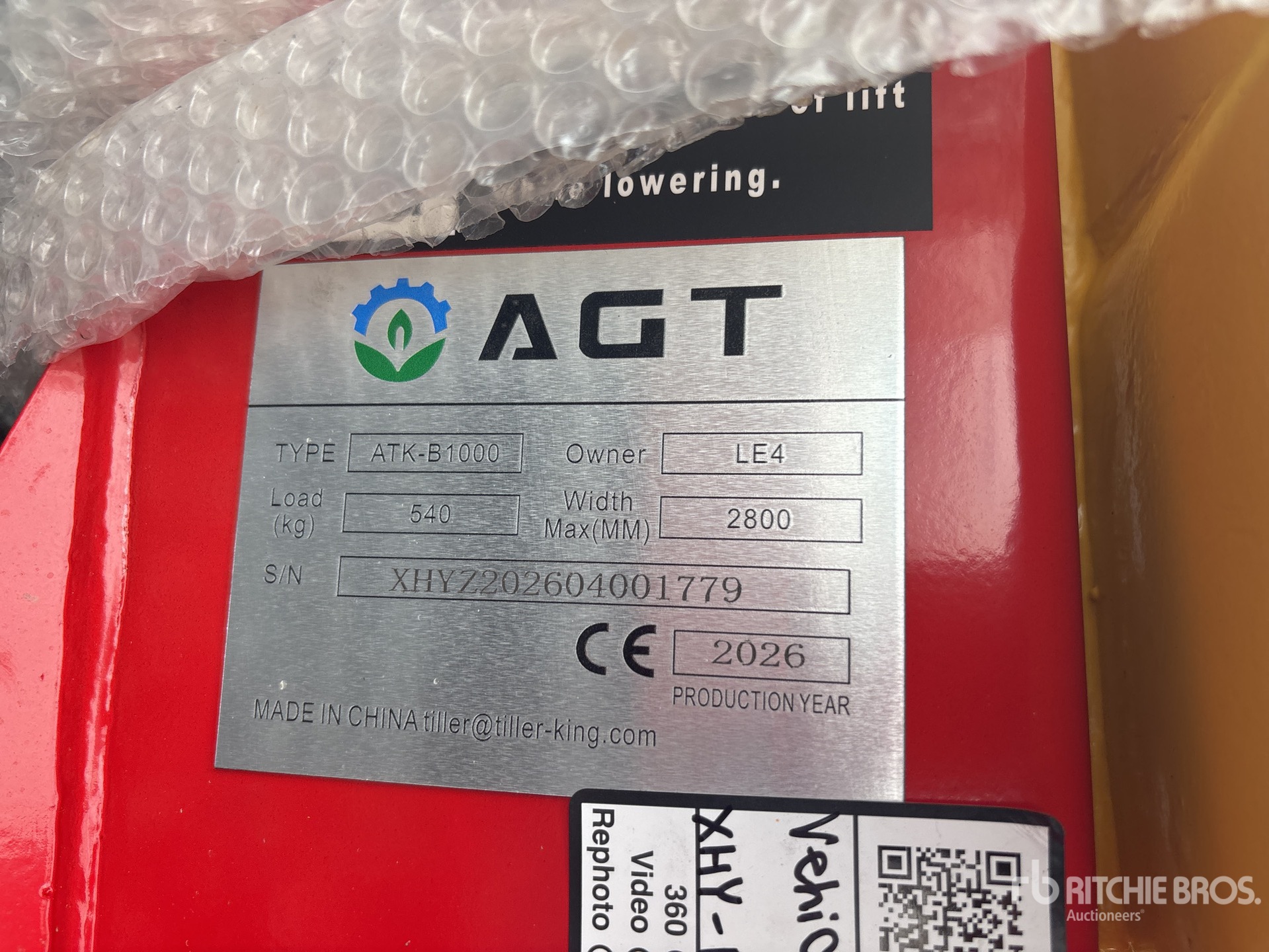 General Appearance with Serial Number / VIN