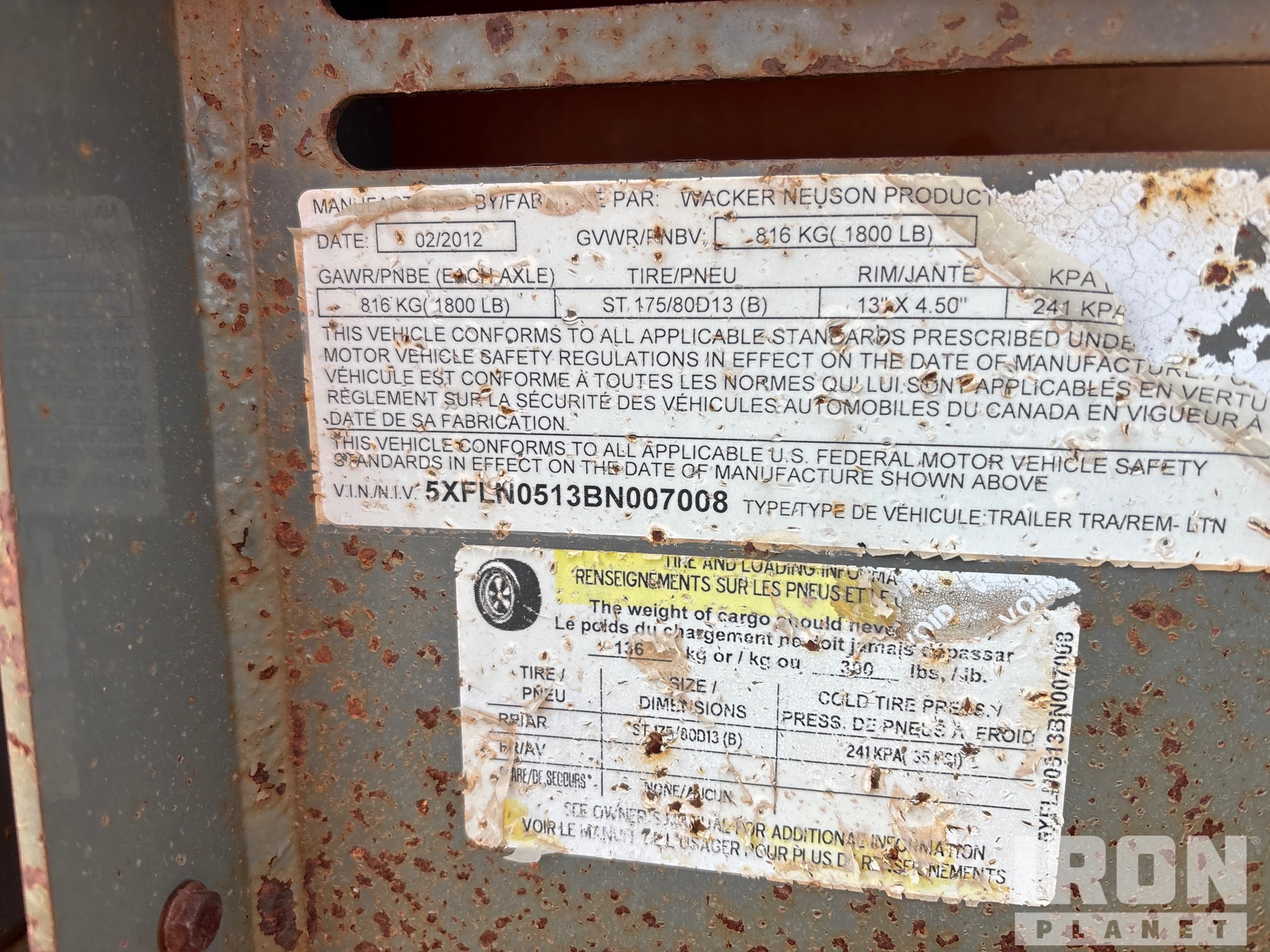 General Appearance with Serial Number / VIN