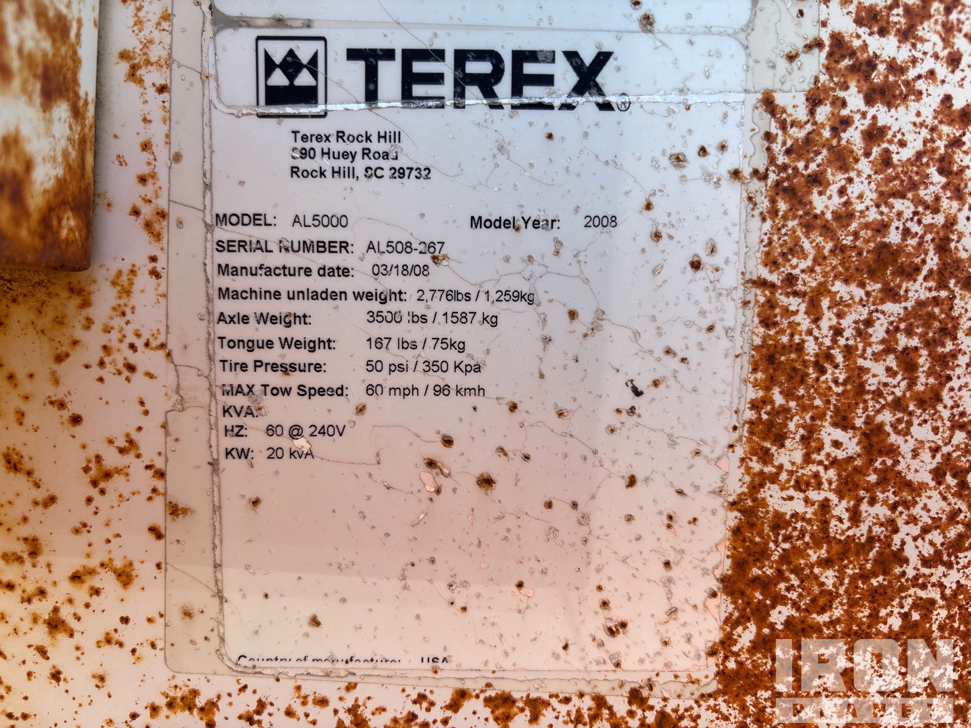 General Appearance with Serial Number / VIN