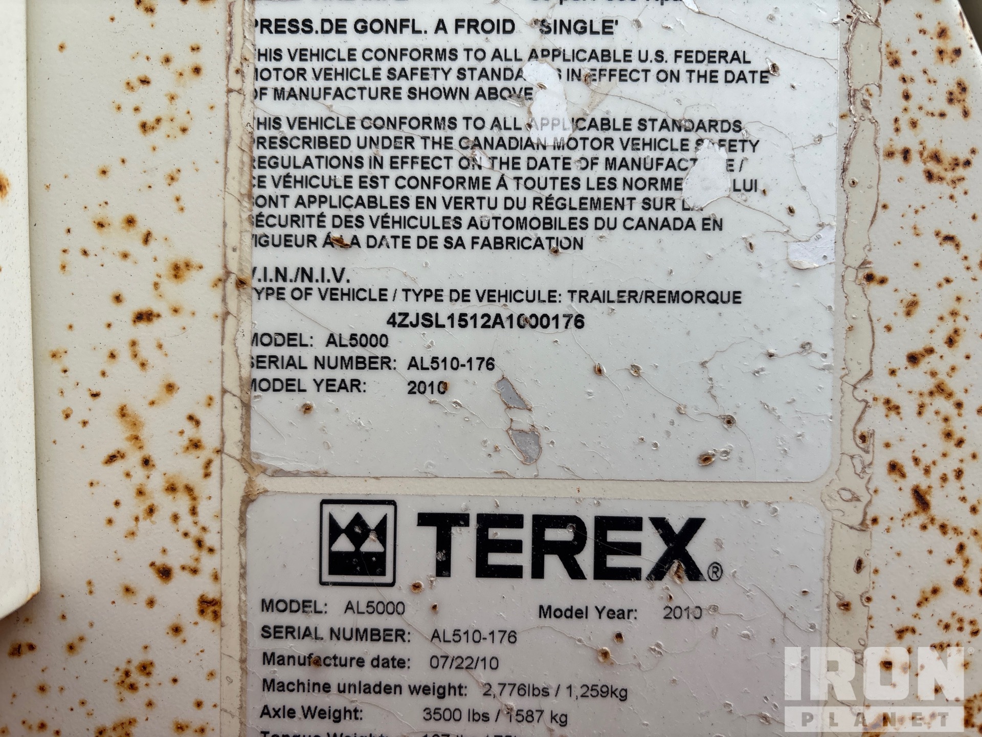 General Appearance with Serial Number / VIN