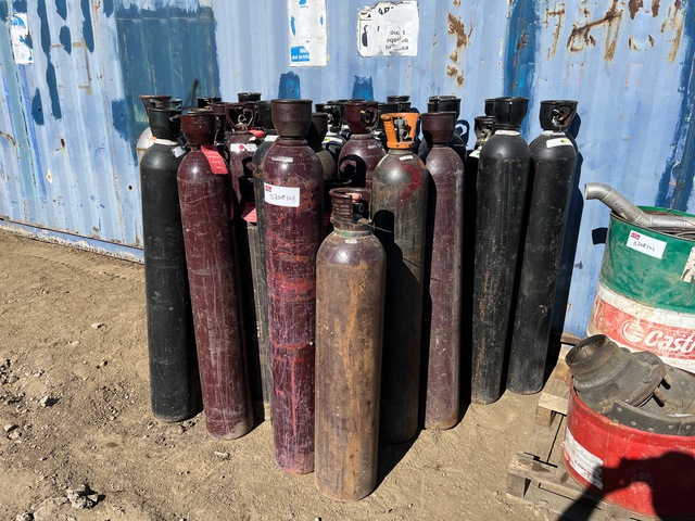 Quantity of (38) Empty Welding Gas Bottles Quantity of (38) Empty Welding Gas Bottles